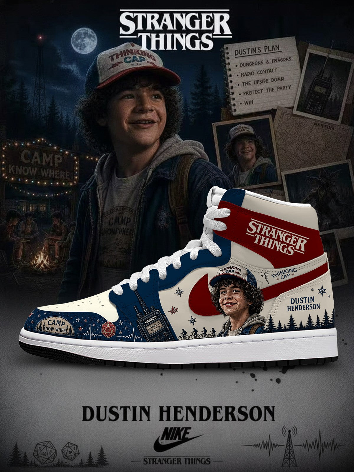 Dustin Henderson V.1 Custom High-Top Sneakers