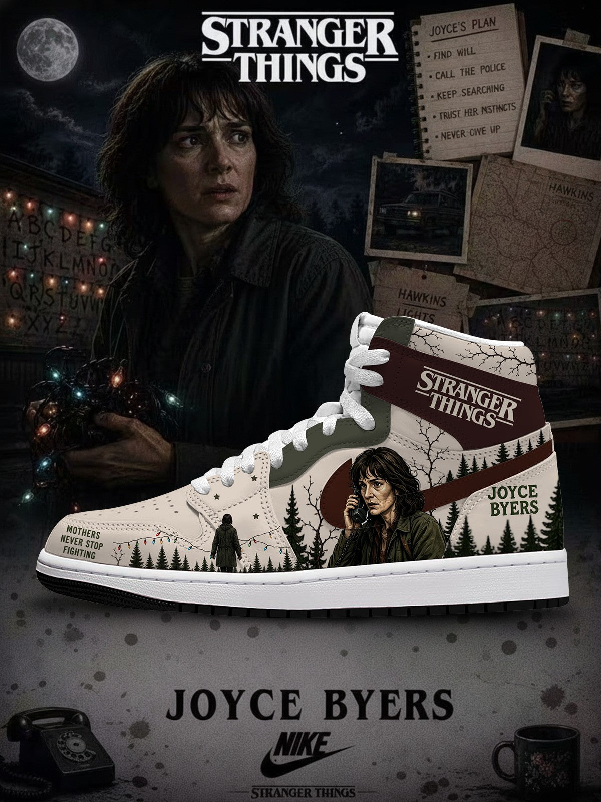 Joyce Byers V.1 Custom High-Top Sneakers