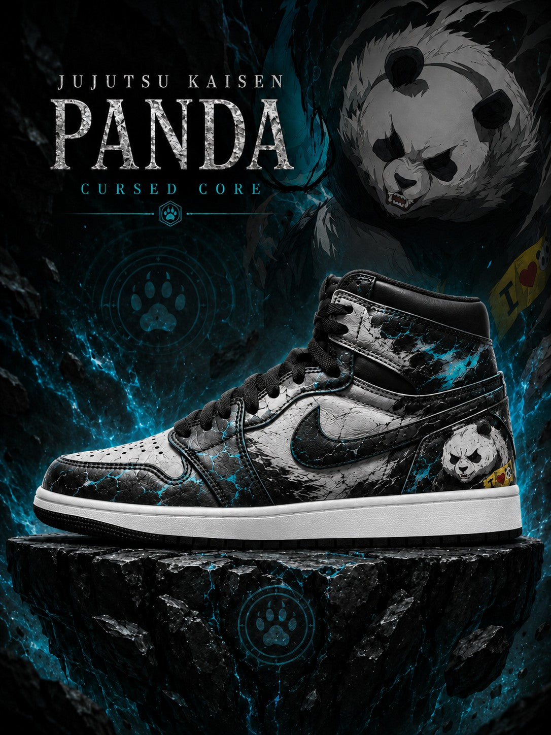 Panda V.3 Custom High-Top Sneakers