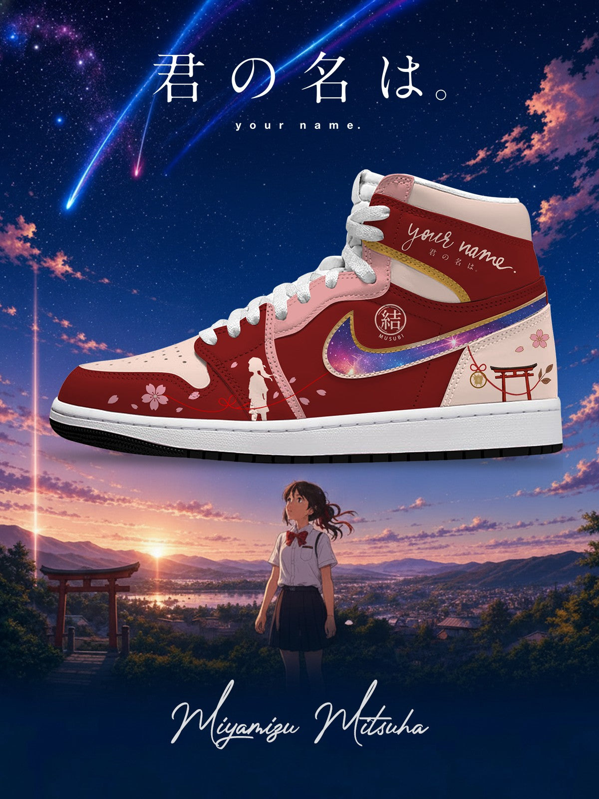 Mitsuha Miyamizu V.2 Custom High-Top Sneakers