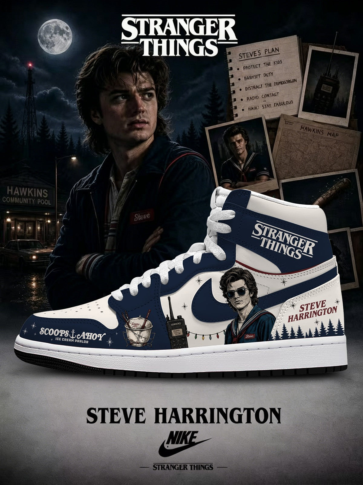 Steve Harrington V.1 Custom High-Top Sneakers