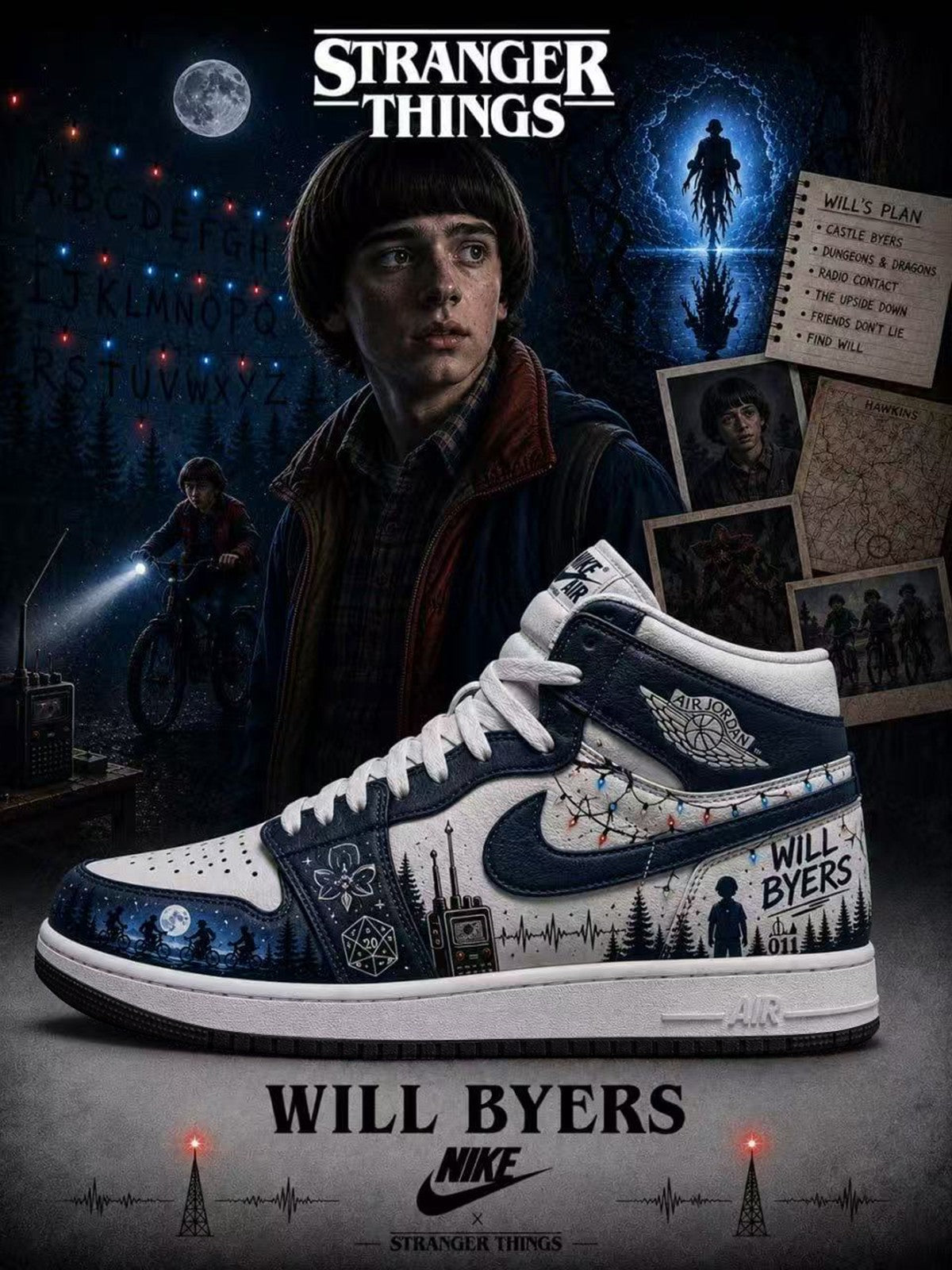 Will Byers V.2 Custom High-Top Sneakers