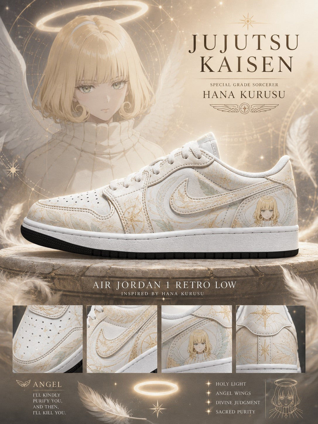 Hana Kurusu V.1 Custom Low-Top Court Sneakers