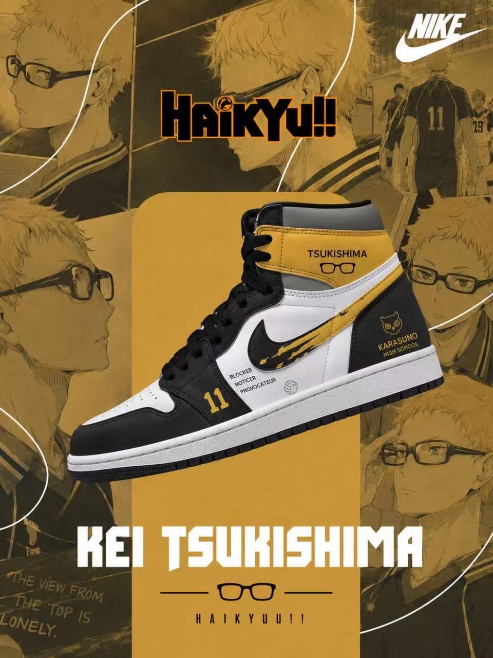 Kei Tsukishima V.3 Custom High-Top Sneakers