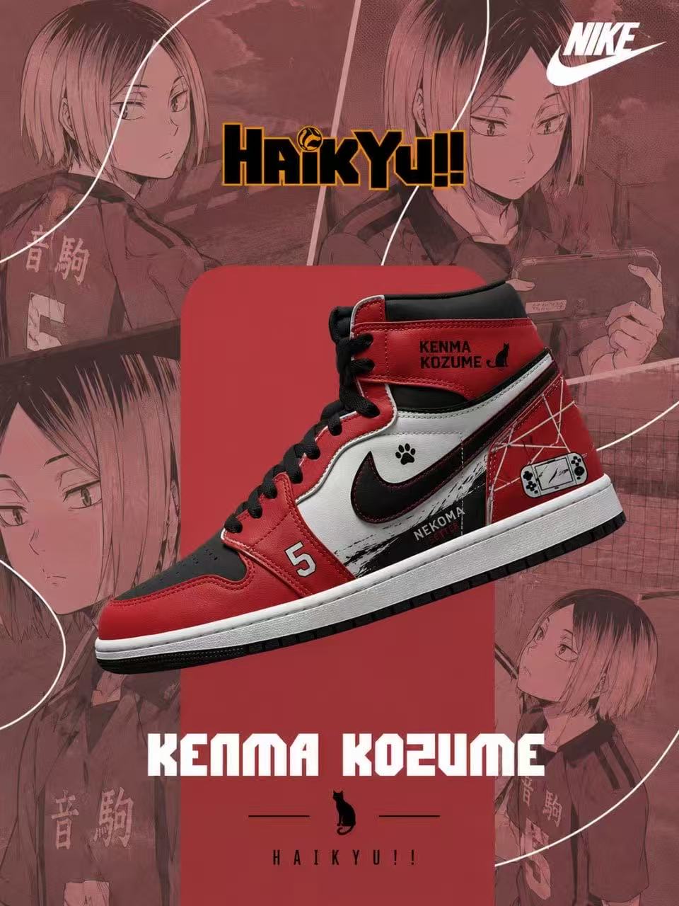 Kenma Kozume V.3 Custom High-Top Sneakers