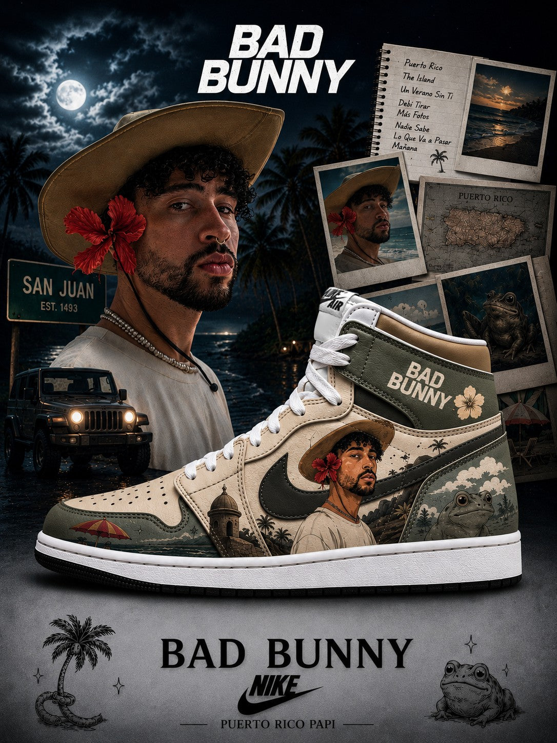 Bad Bunny V.2 Custom High-Top Sneakers