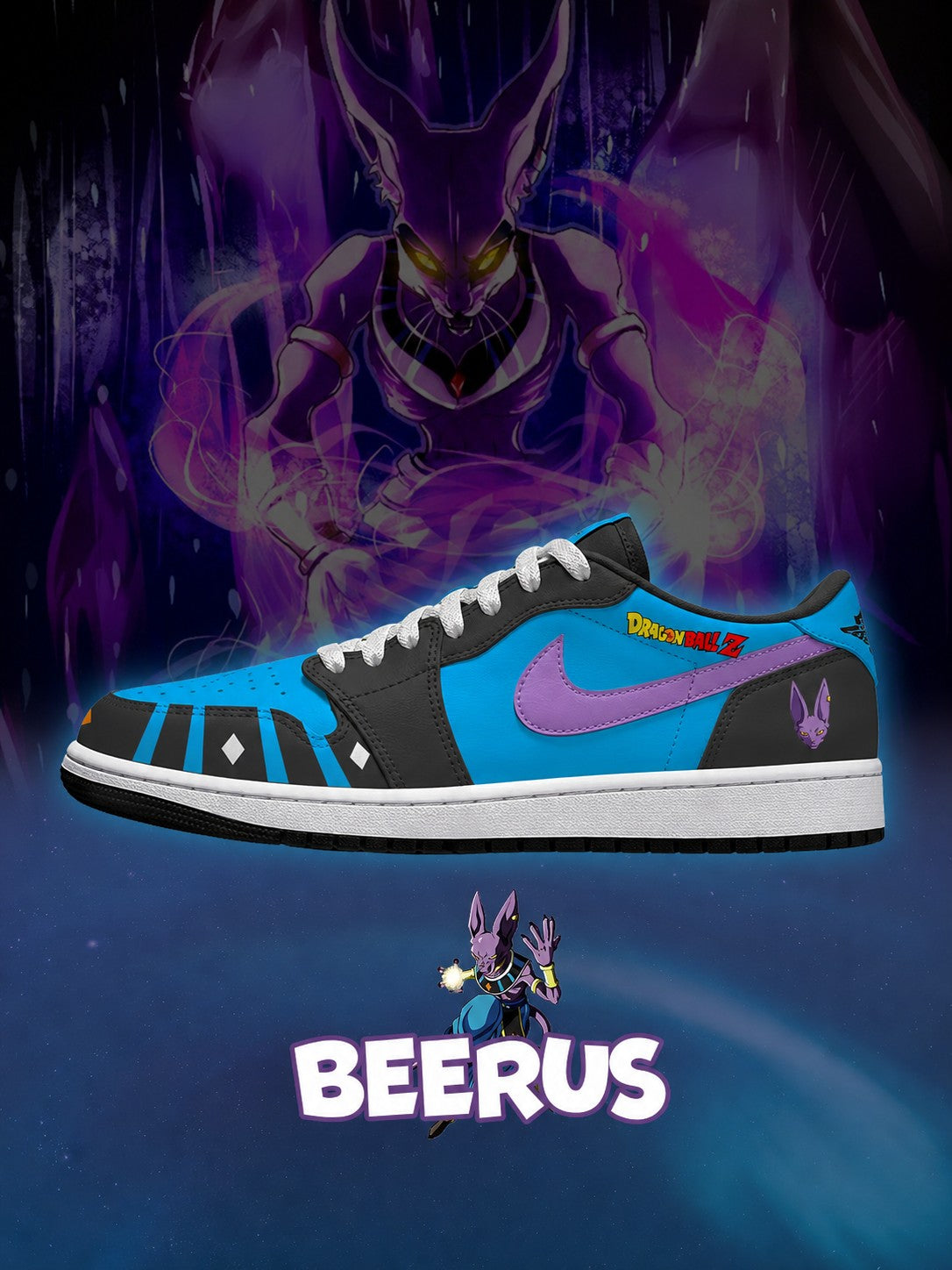 Beerus V.1 Custom Low-Top Court Sneakers