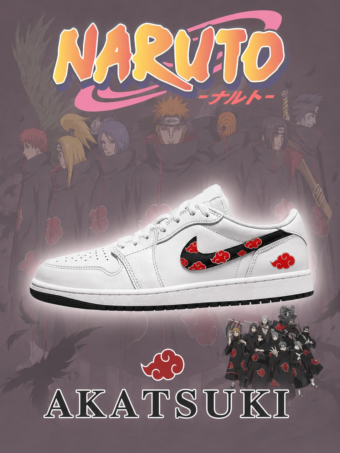 Akatsuki V.1 Custom Low-Top Court Sneakers