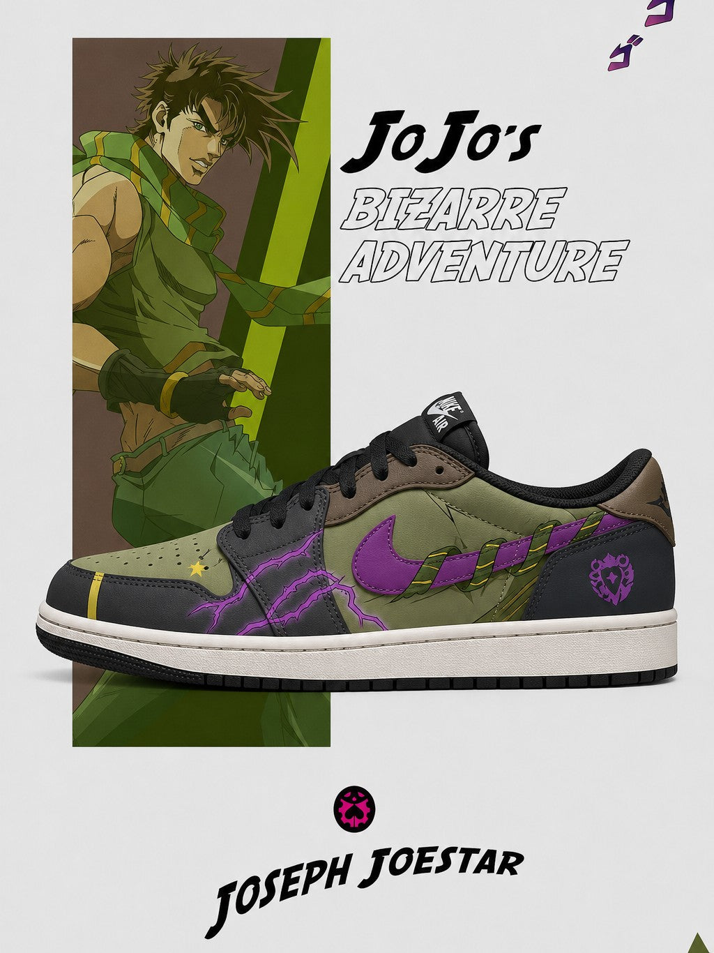 Jonathan Joestar V.1 Custom Low-Top Court Sneakers