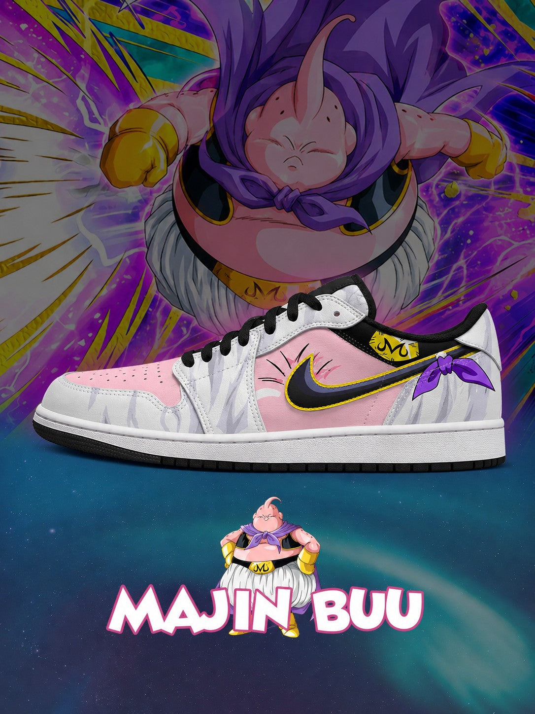 Majin Buu V.1 Custom Low-Top Court Sneakers