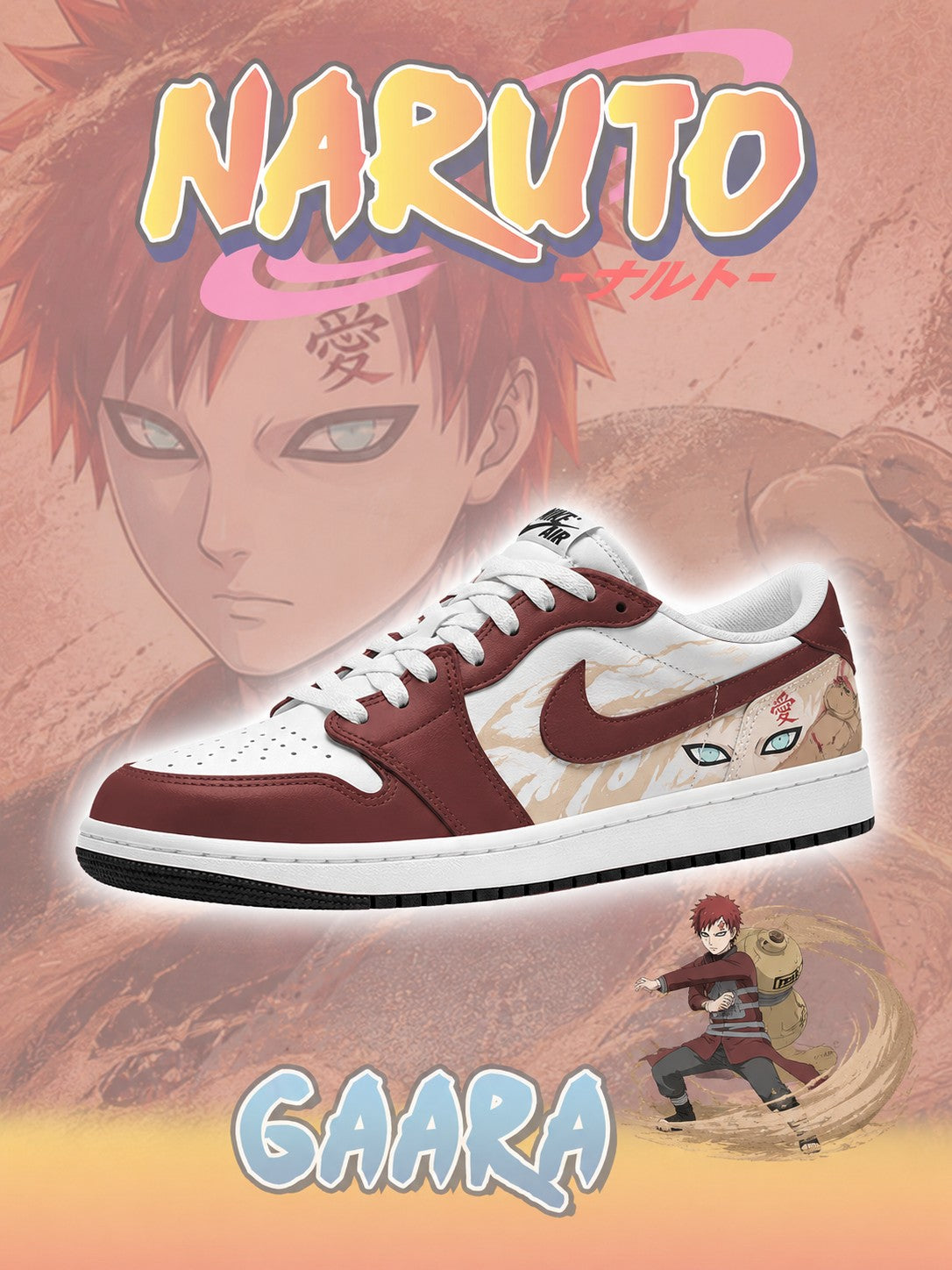 Gaara V.2 Custom Low-Top Court Sneakers