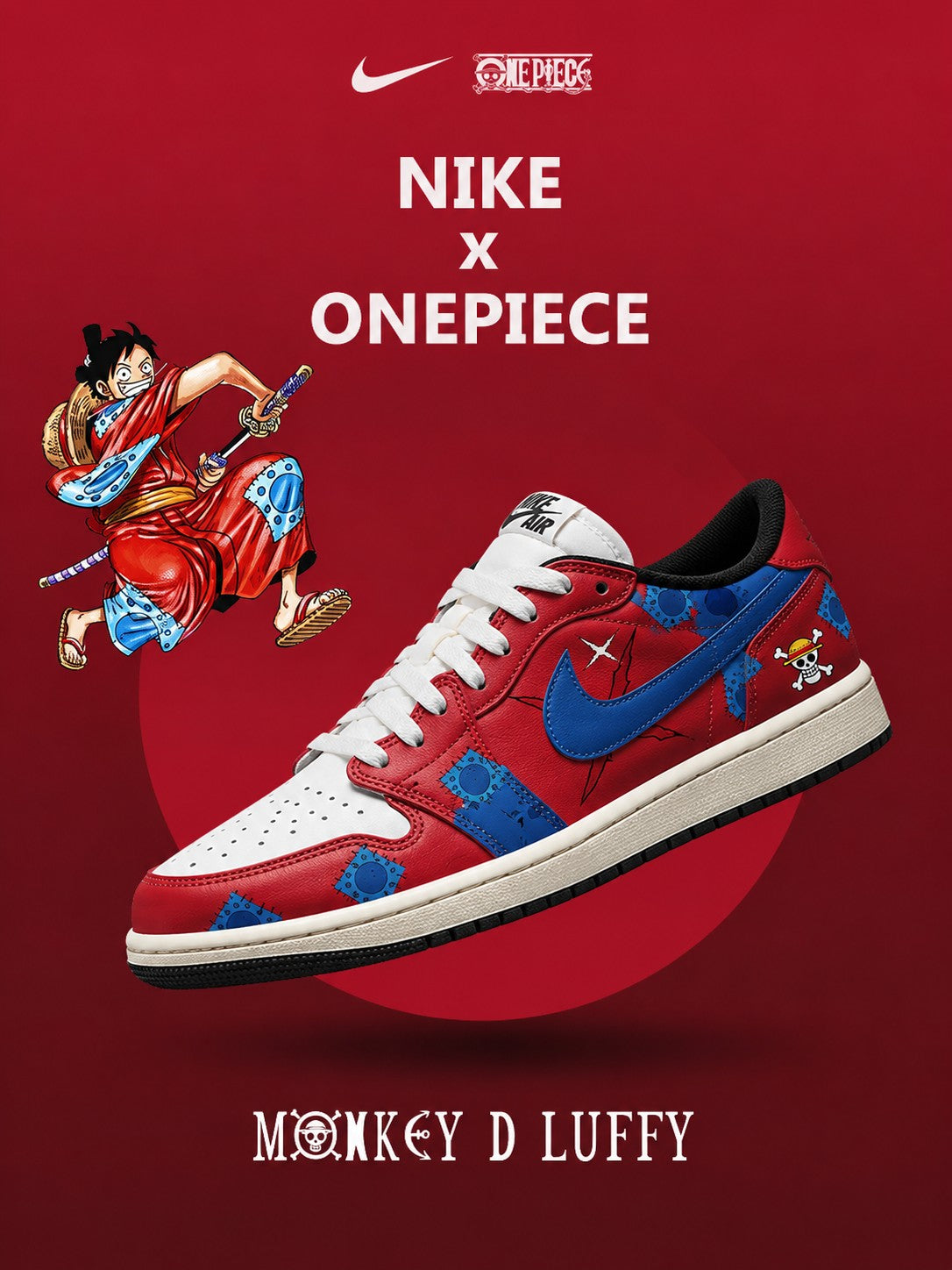 Monkey D. Luffy V.5 Custom Low-Top Court Sneakers
