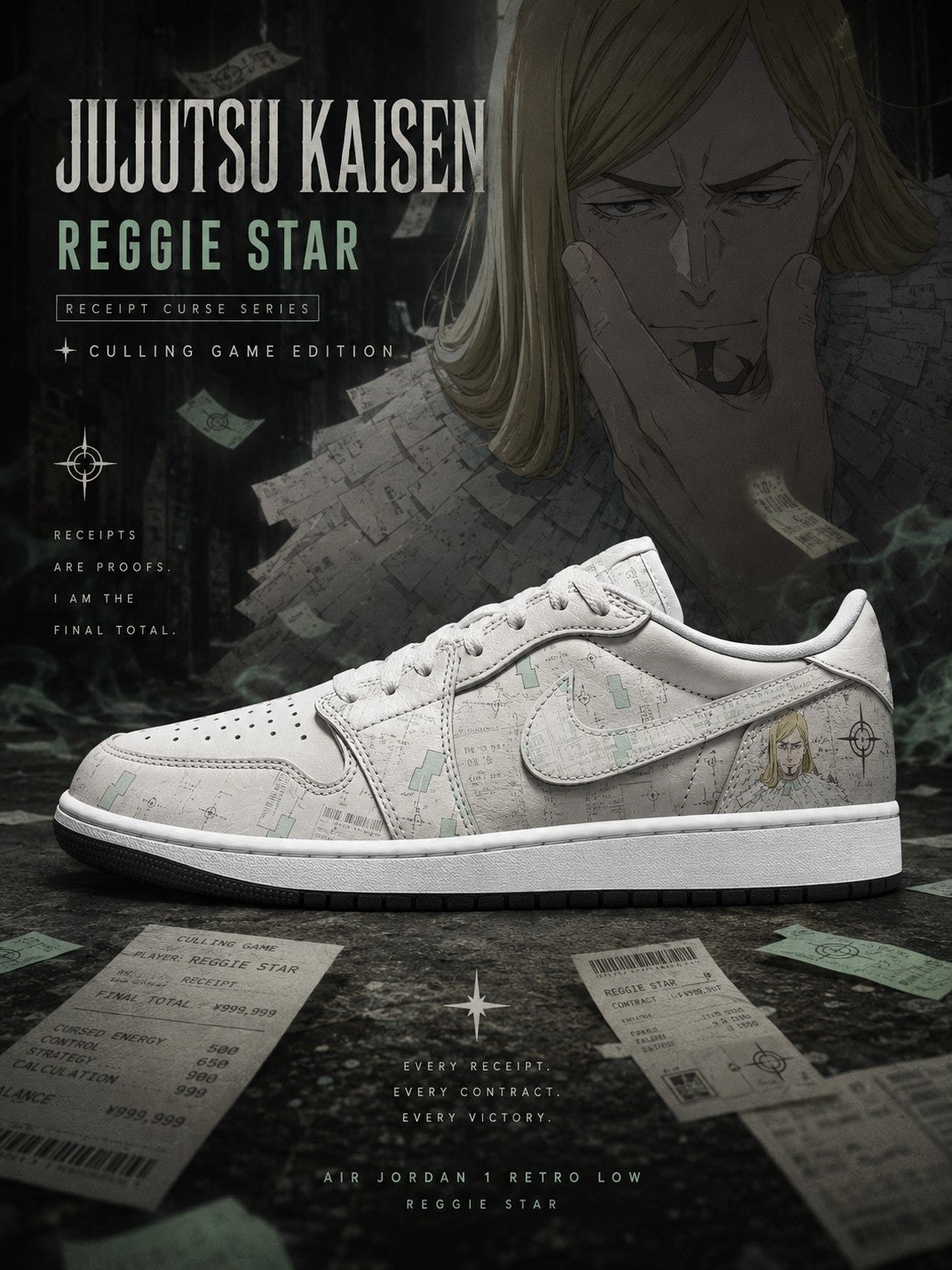 Reggie Star V.1 Custom Low-Top Court Sneakers