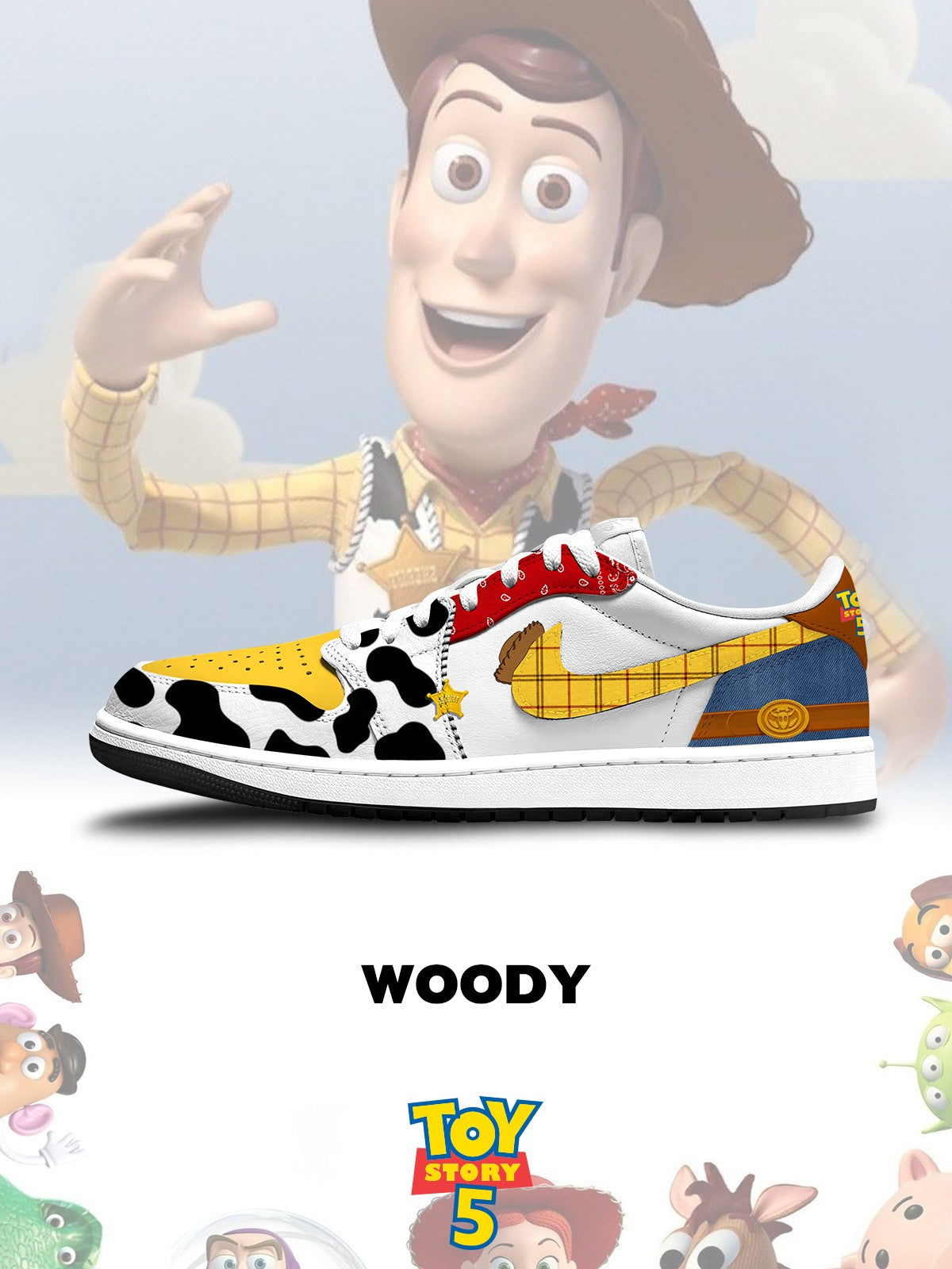 Woody V.1 Custom Low-Top Court Sneakers