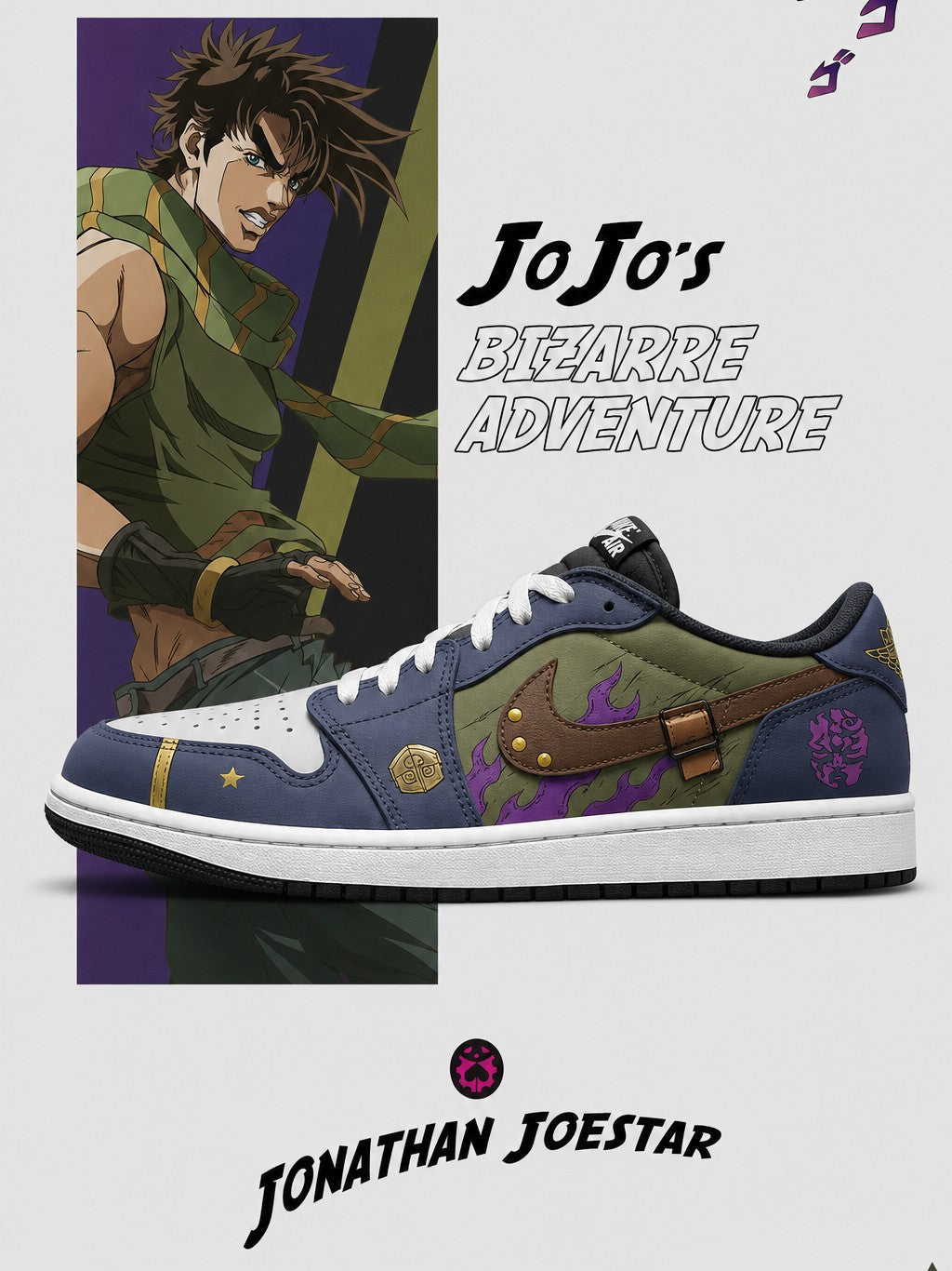 Jonathan Joestar V.2 Custom Low-Top Court Sneakers