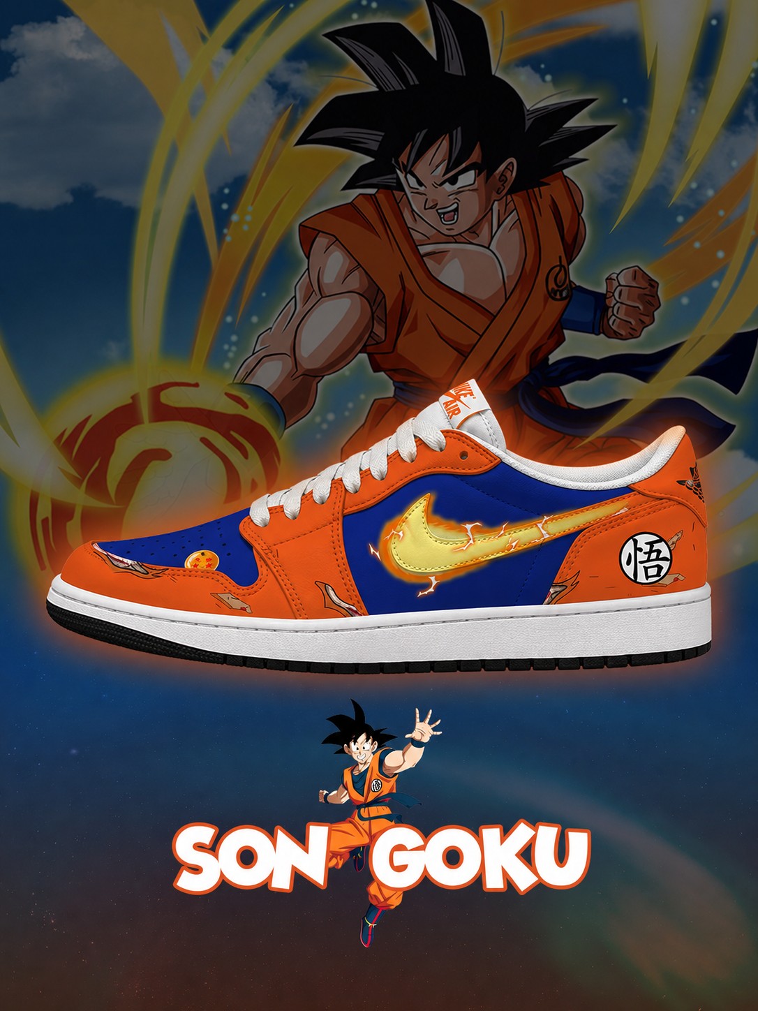Son Goku V.3 Custom Low-Top Court Sneakers