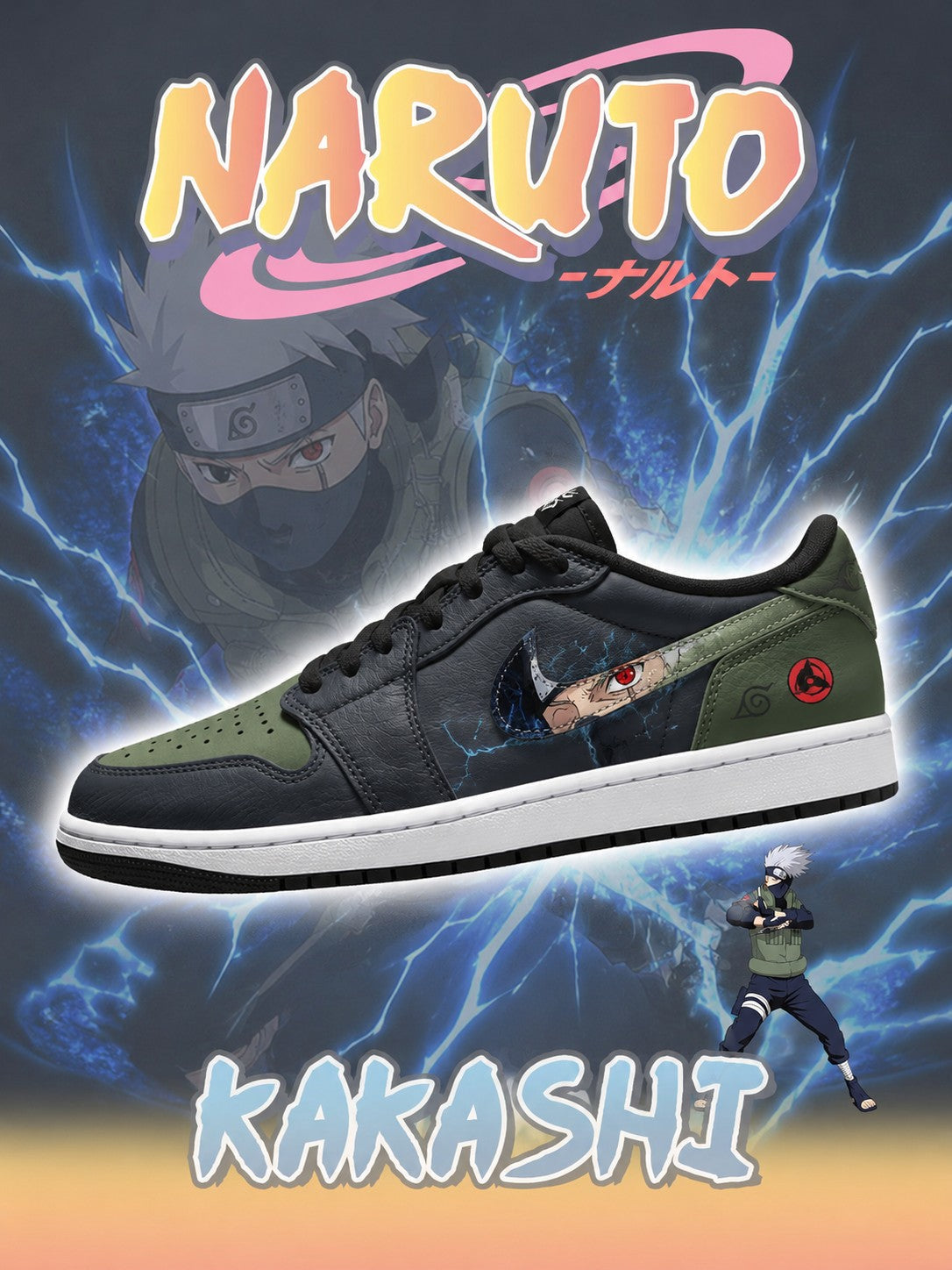 Kakashi V.1 Custom Low-Top Court Sneakers