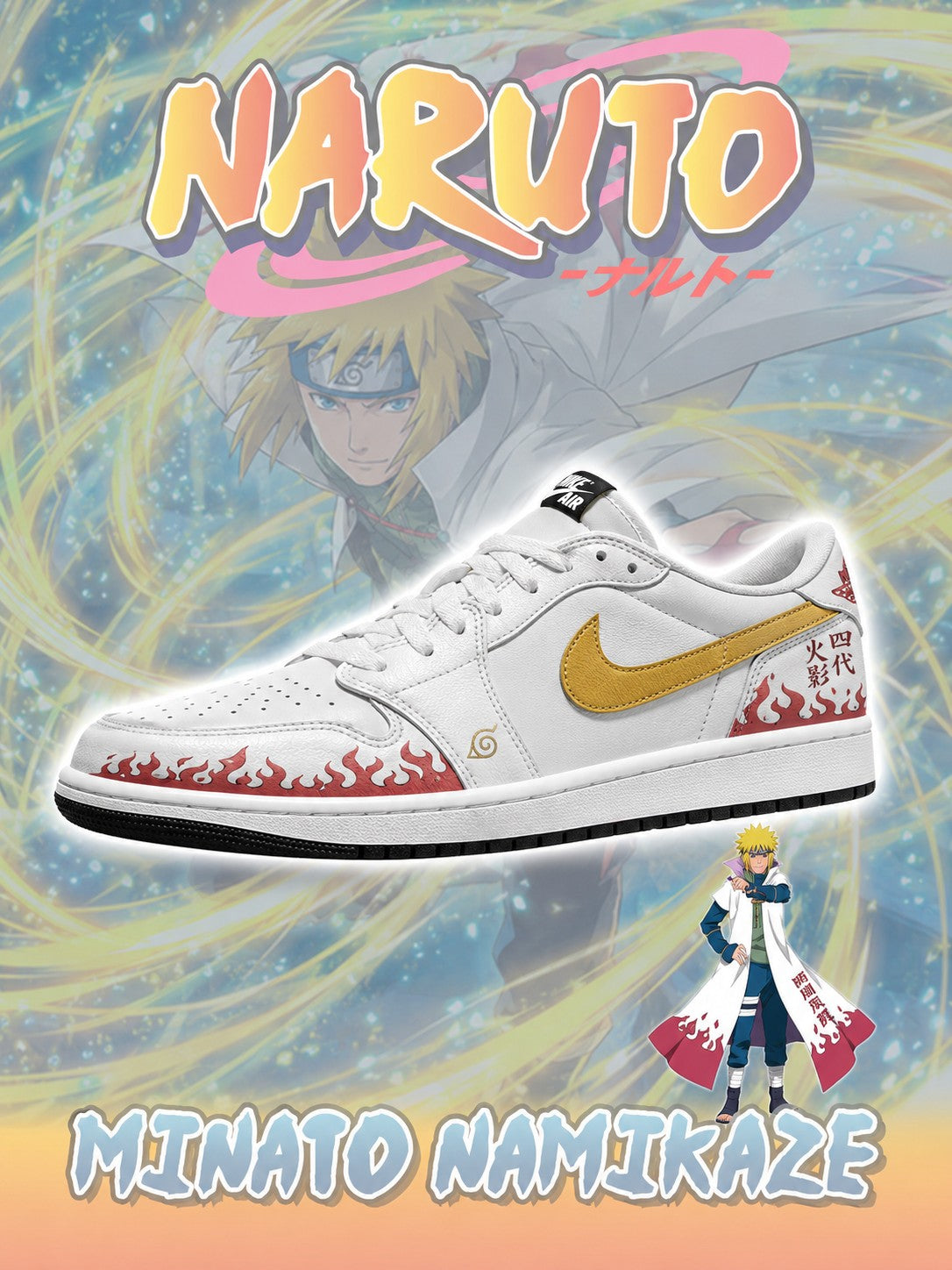 Namikaze Minato V.1 Custom Low-Top Court Sneakers