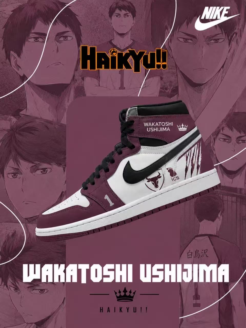 Wakatoshi Ushijima V.5 Custom High-Top Sneakers