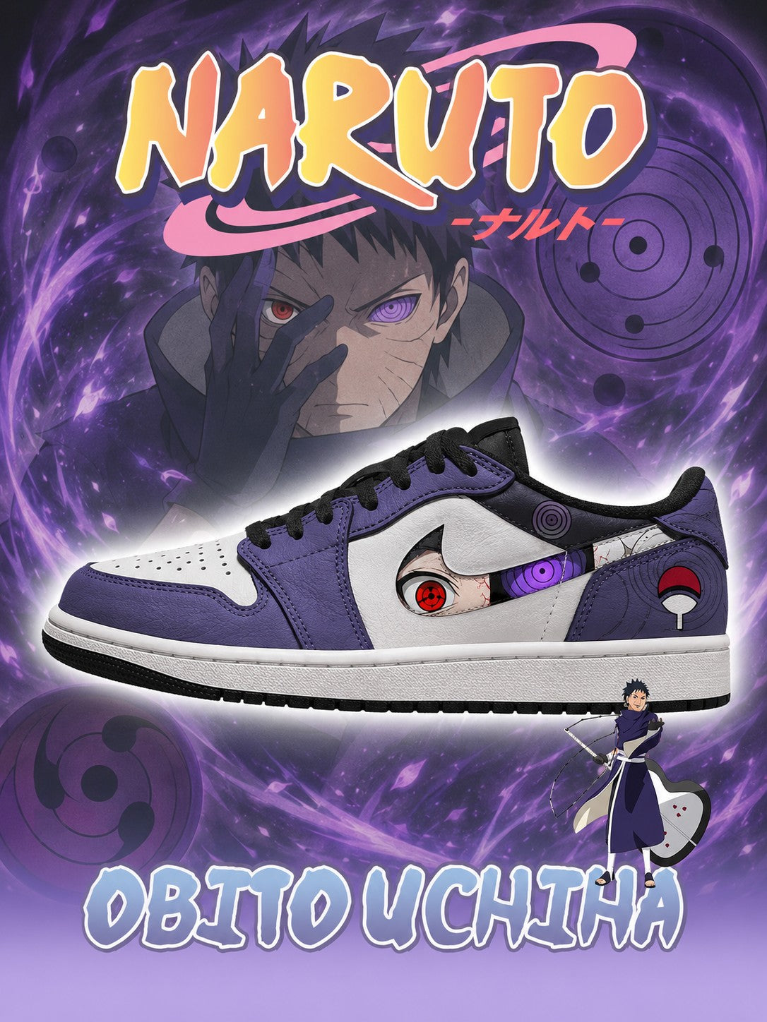 Obito Uchiha V.1 Custom Low-Top Court Sneakers