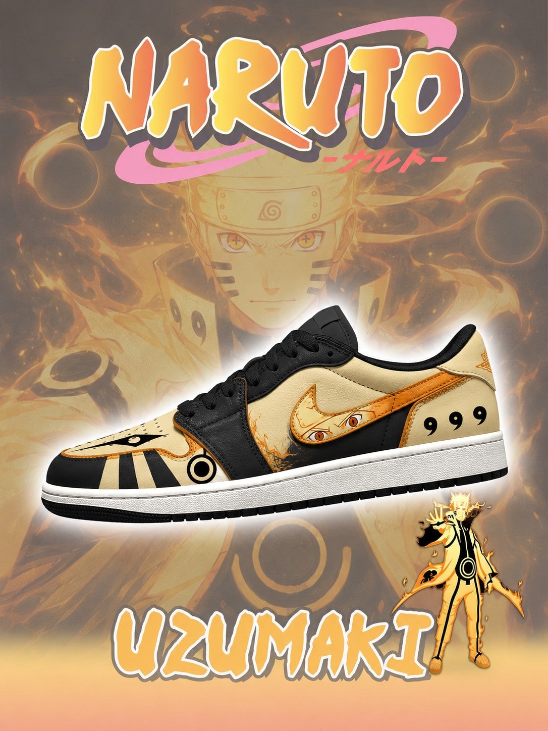 Uzumaki V.2 Custom Low-Top Court Sneakers