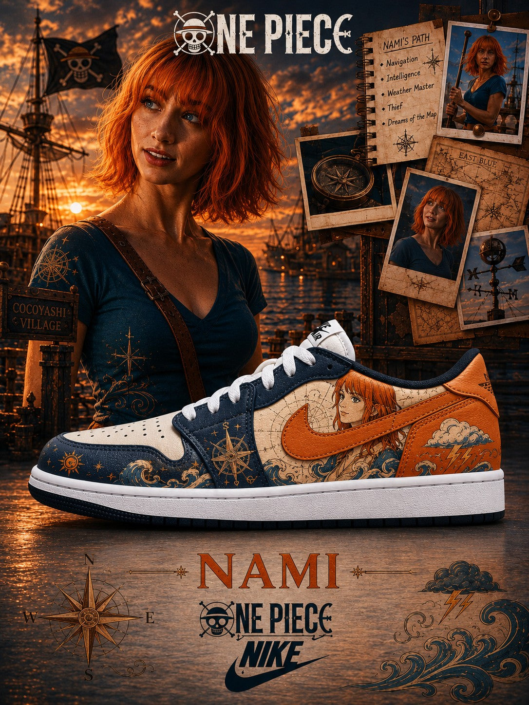 Nami V.1 Custom Low-Top Court Sneakers