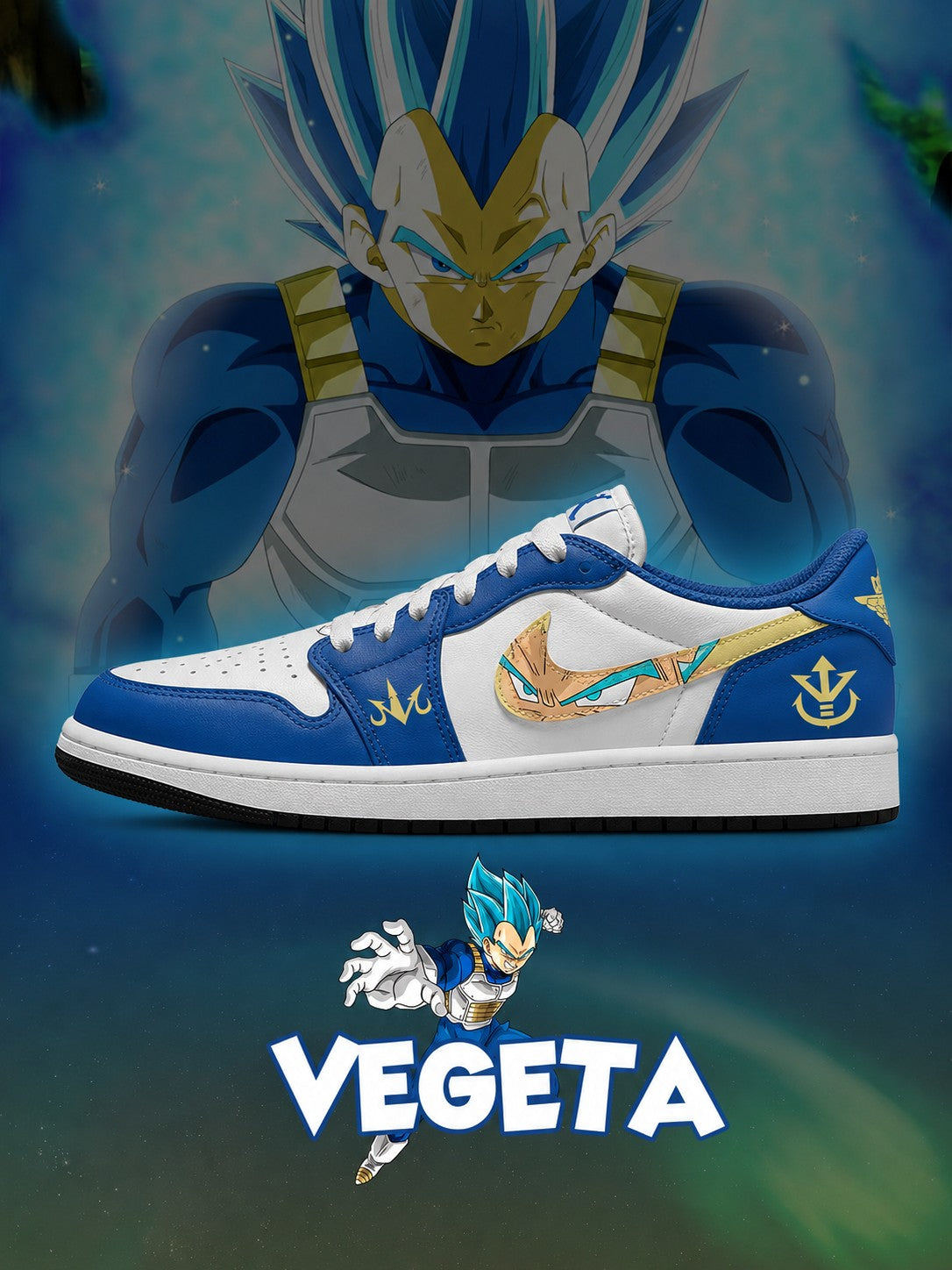 Vegeta V.1 Custom Low-Top Court Sneakers