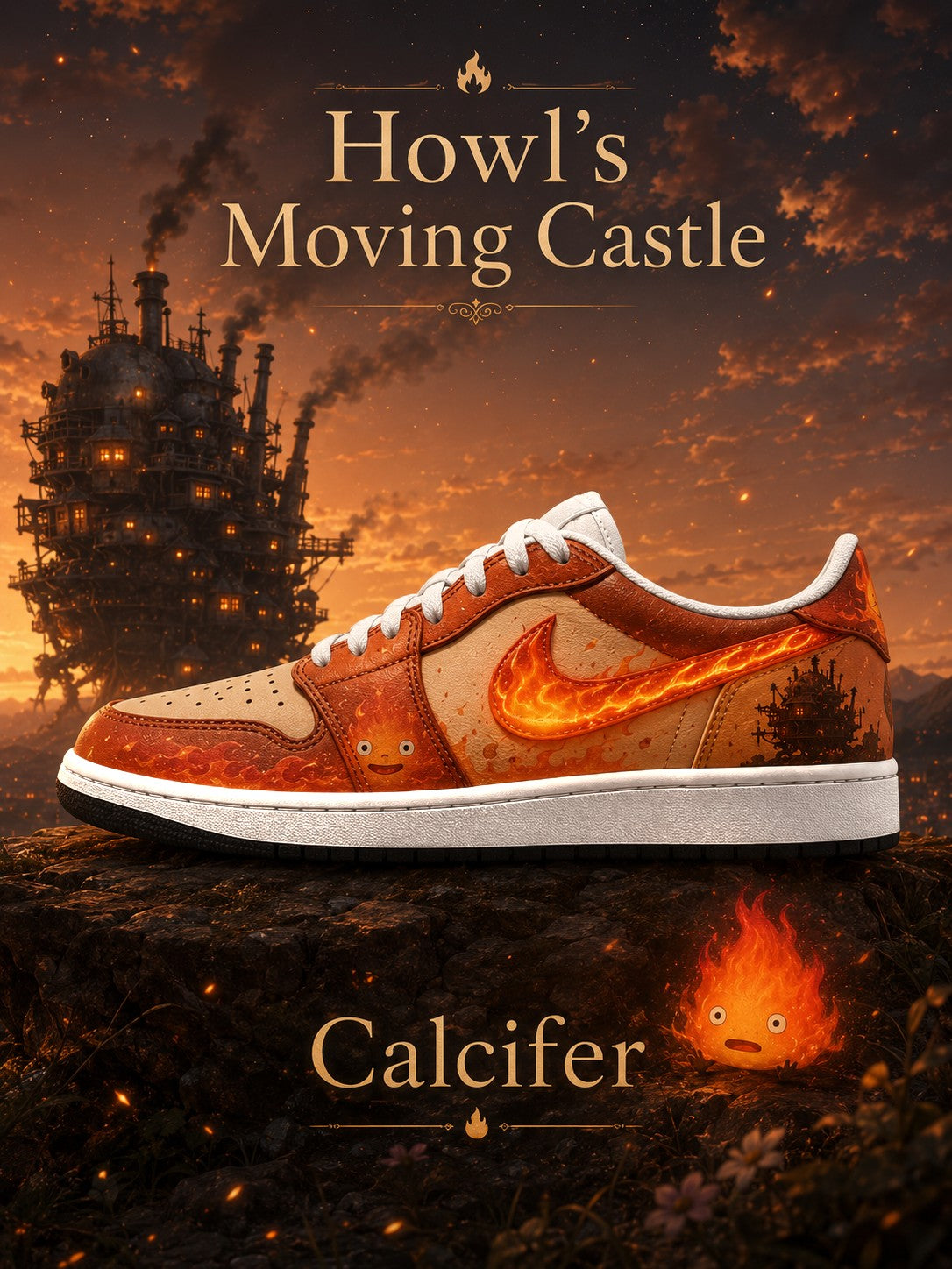 Calcifer V.2 Custom Low-Top Court Sneakers