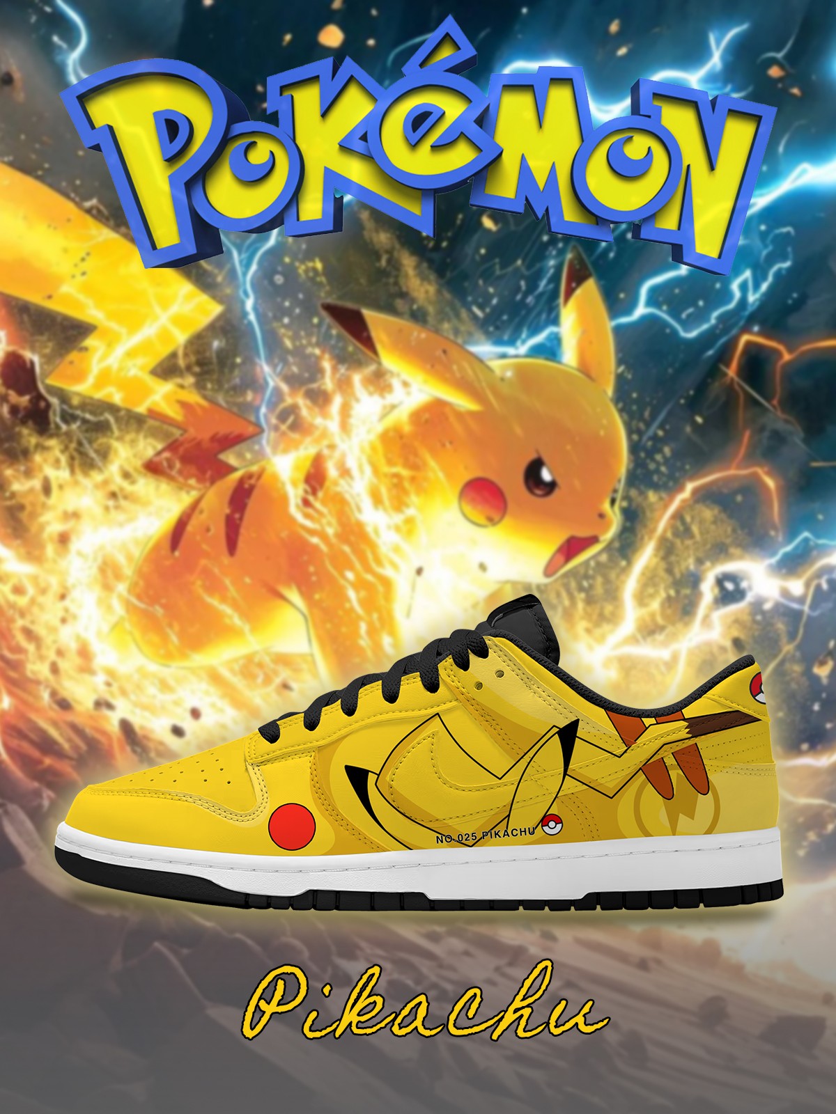Pikachu V.3 Custom SB-Style Sneakers