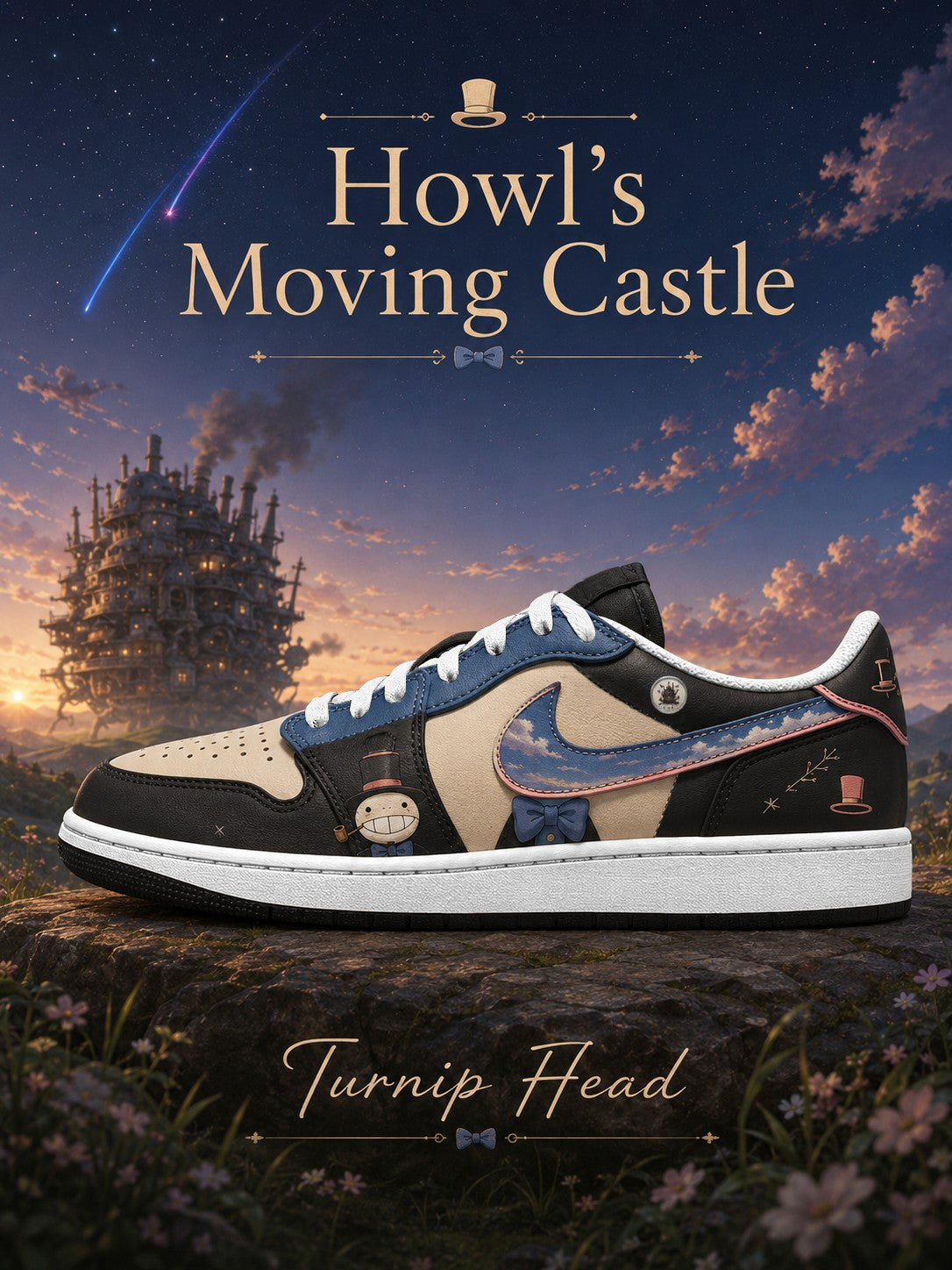 Turnip Head V.1 Custom Low-Top Court Sneakers