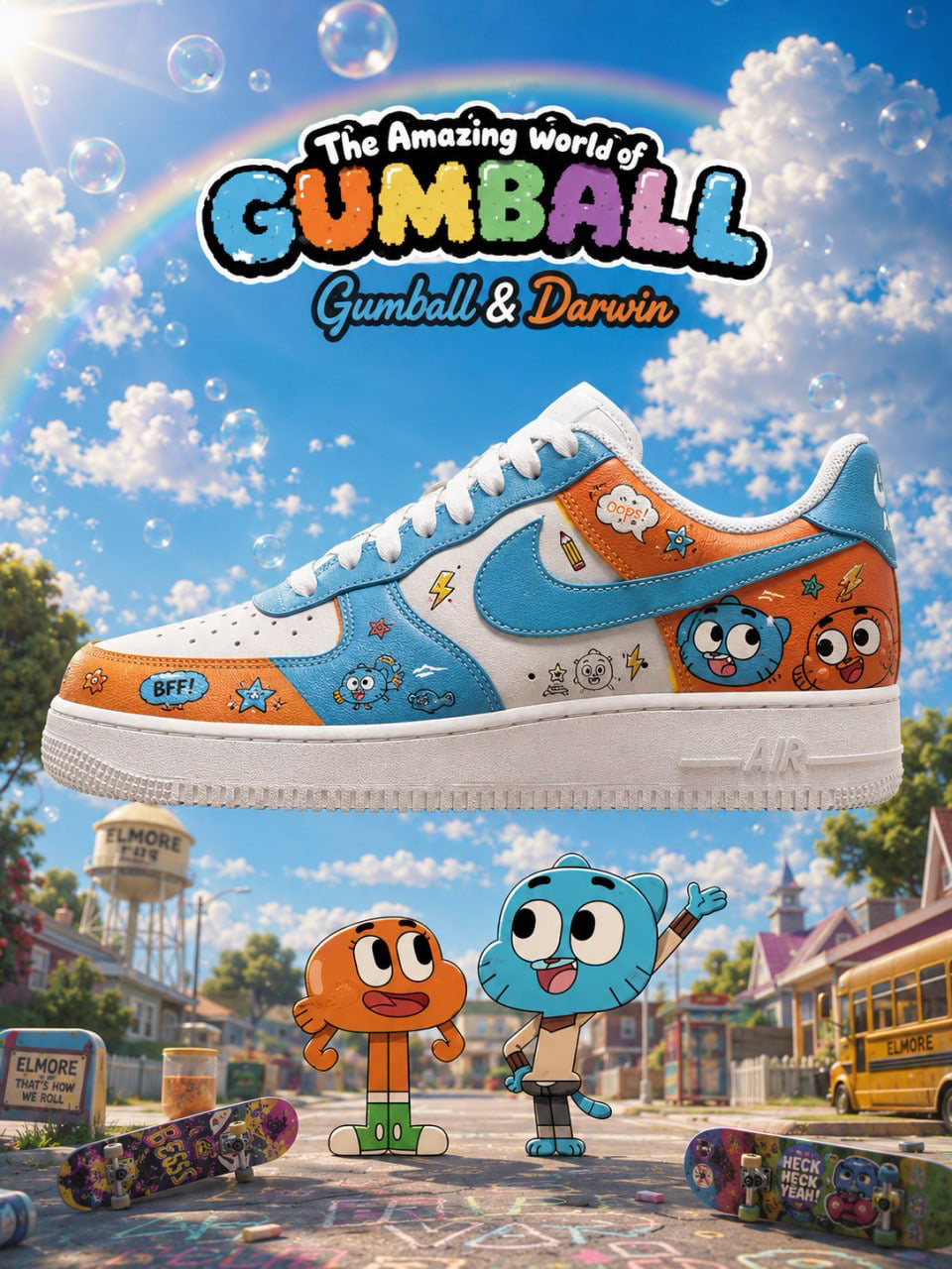 Gumball and Darwin V.3 Custom Air-Style Sneakers
