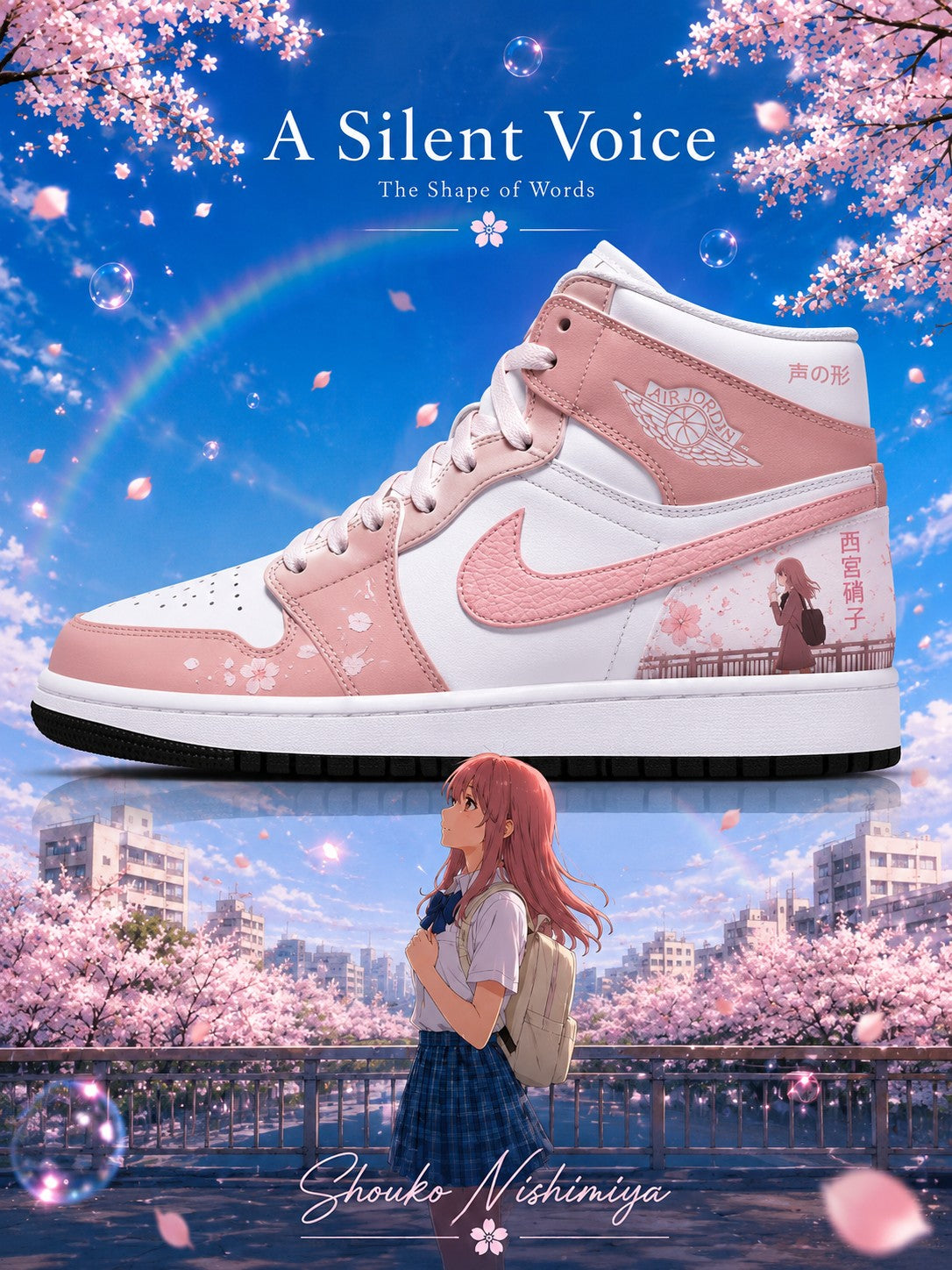 Shouko Nishimiya V.1 Custom High-Top Sneakers