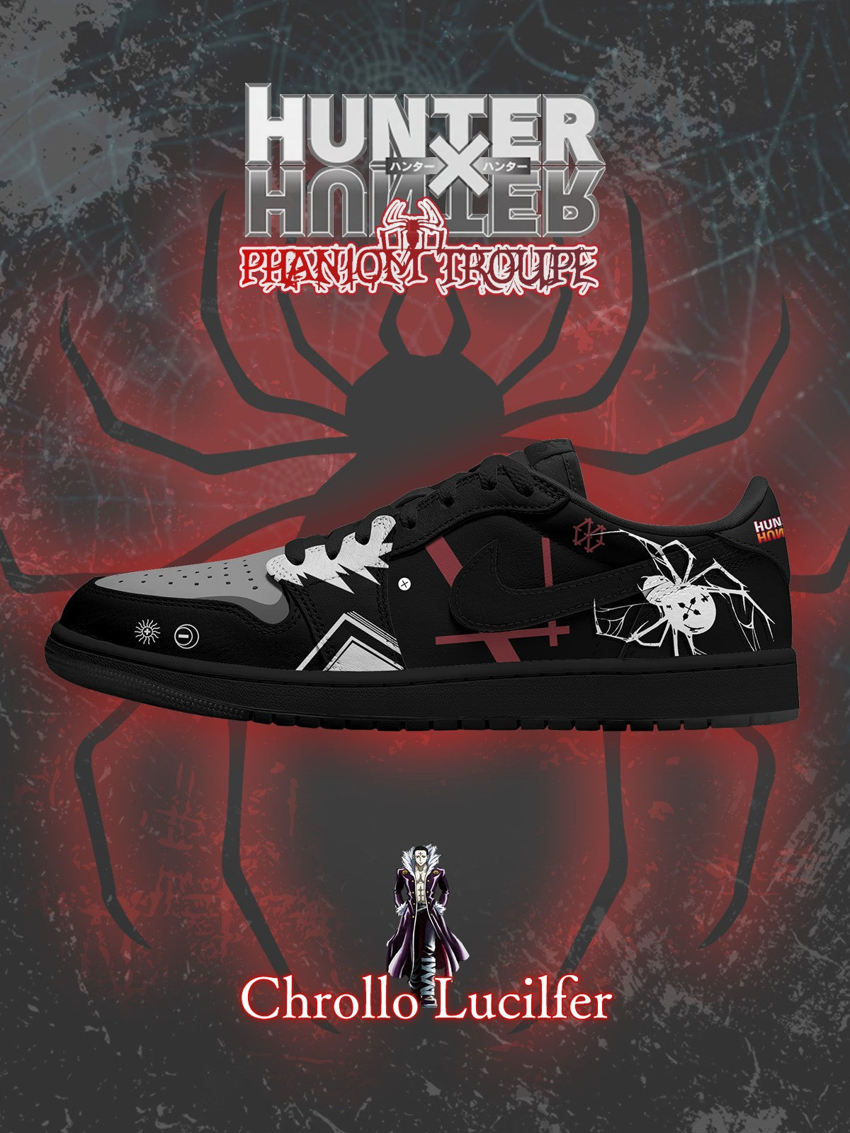 Chrollo Lucilfer V.1 Custom Low-Top Court Sneakers