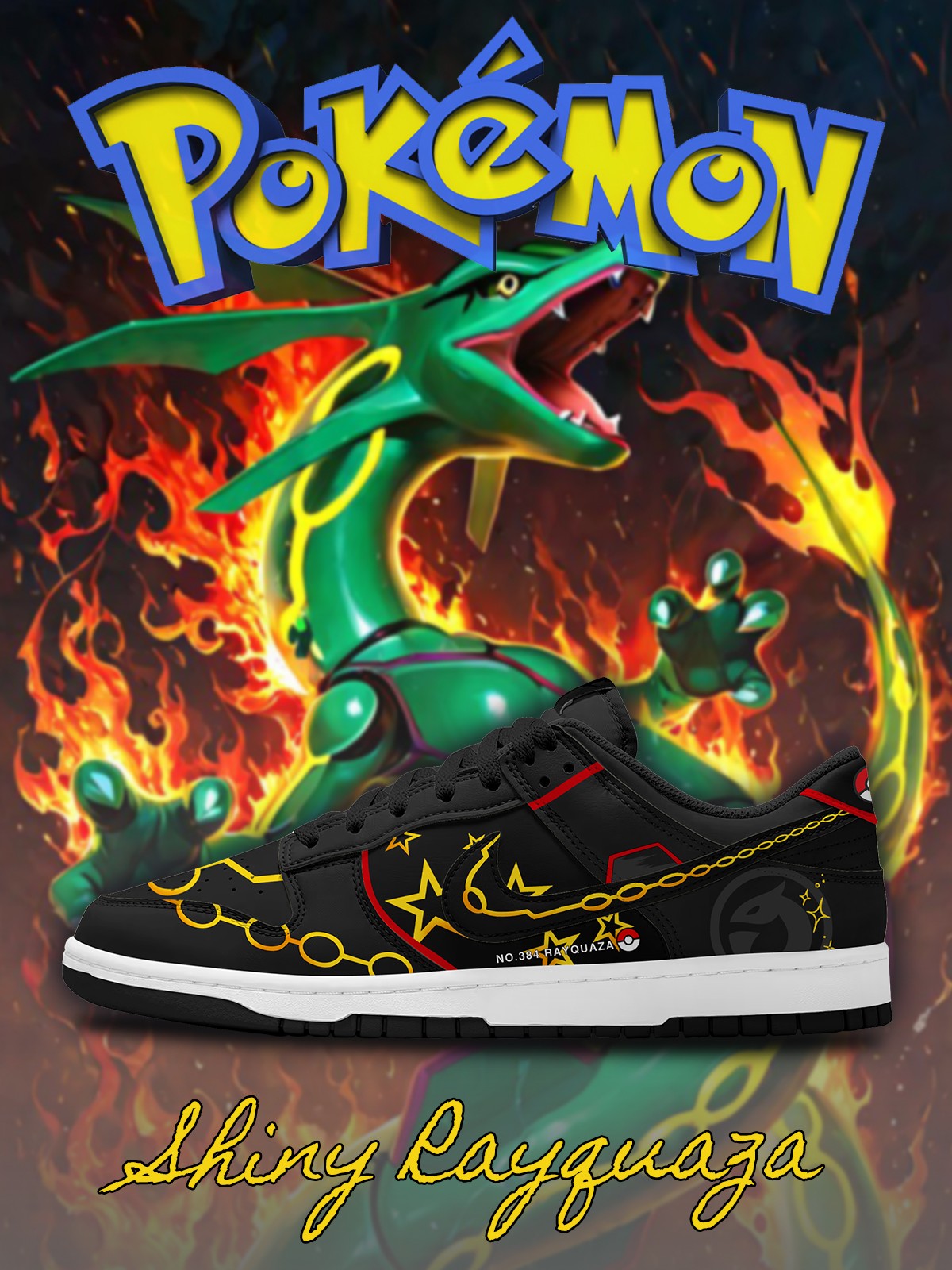 Shiny Rayquaza V.1 Custom SB-Style Sneakers