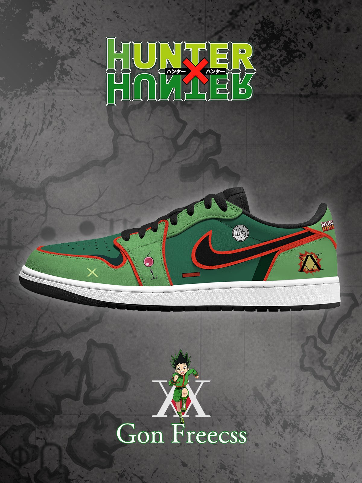 Gon Freecss V.1 Custom Low-Top Court Sneakers