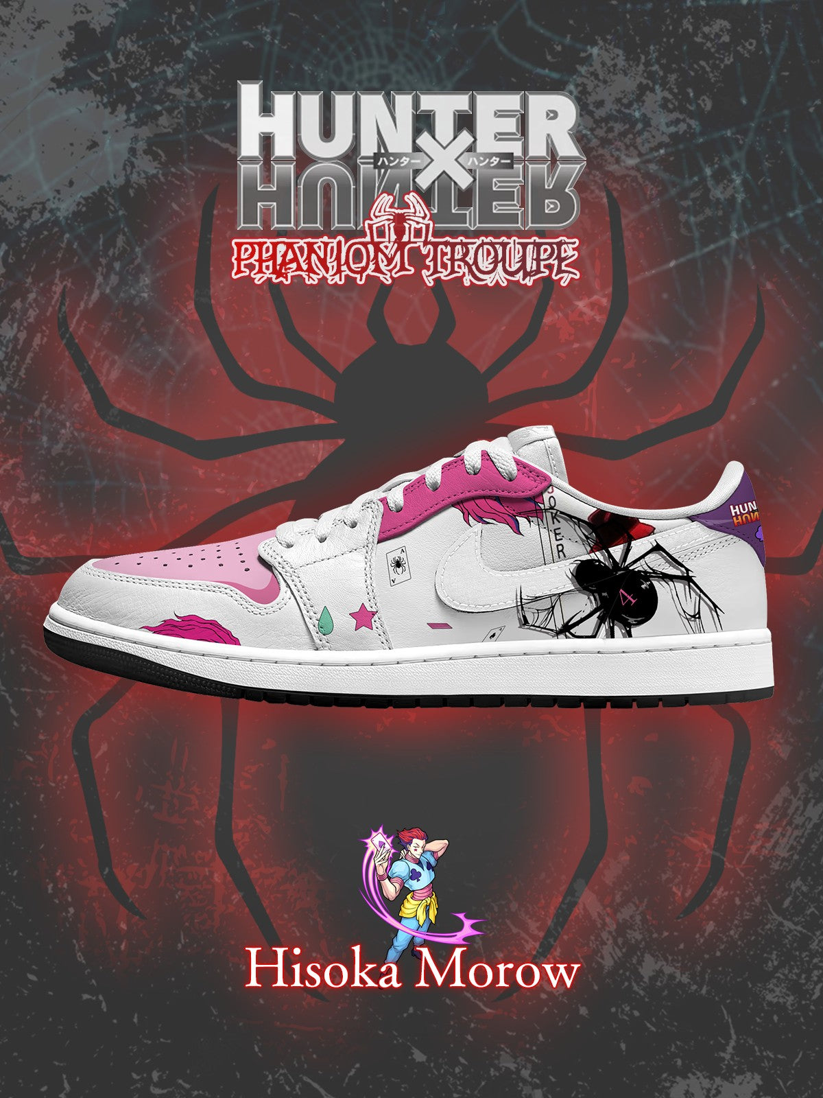 Hisoka Morow V.1 Custom Low-Top Court Sneakers