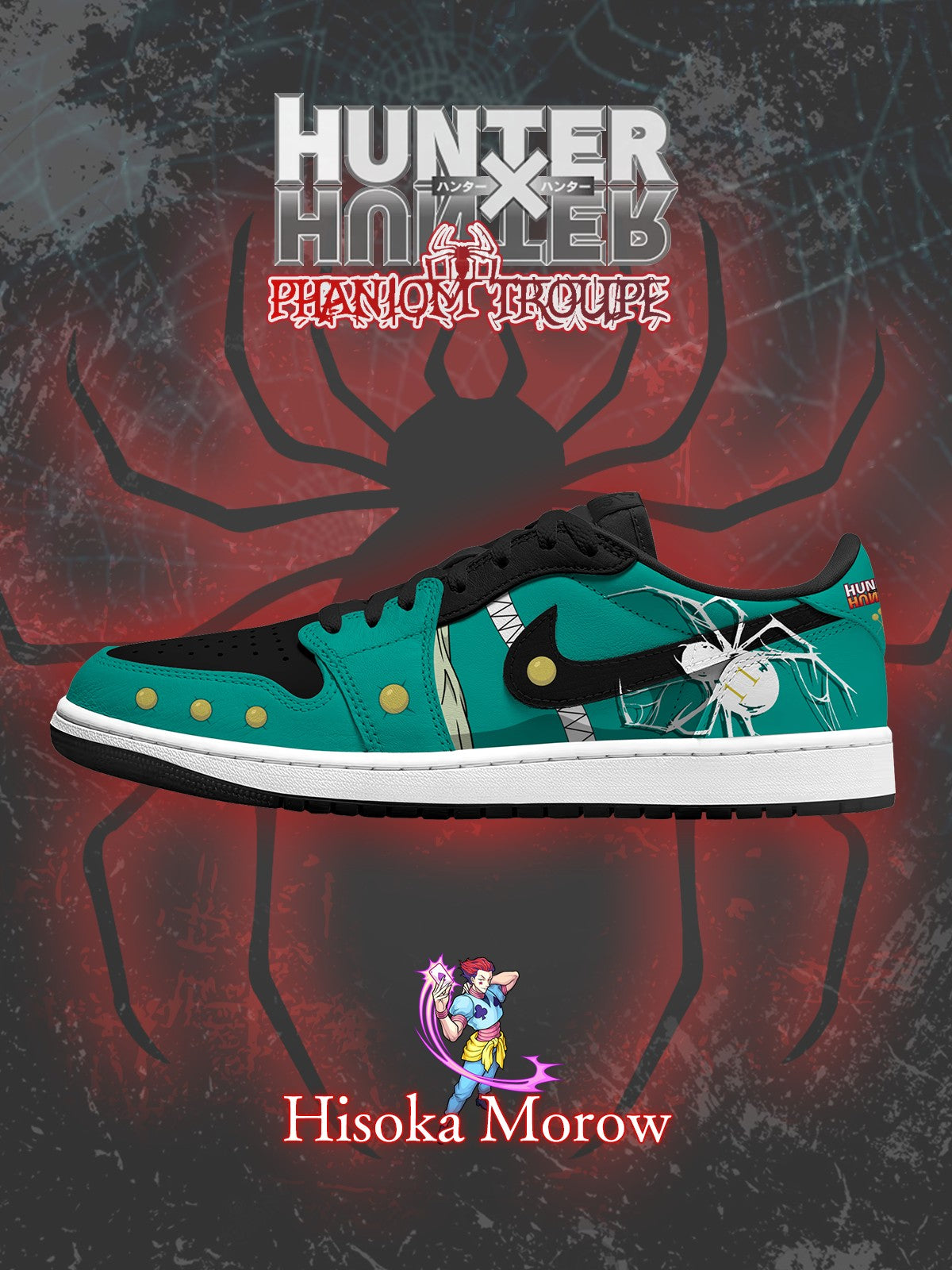 Illumi Zoldyck V.1 Custom Low-Top Court Sneakers