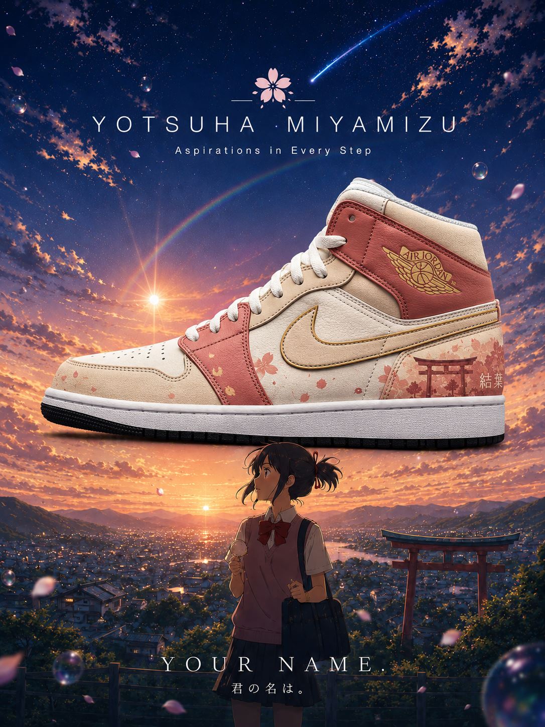 Yotsuha Miyamizu V.1 Custom High-Top Sneakers