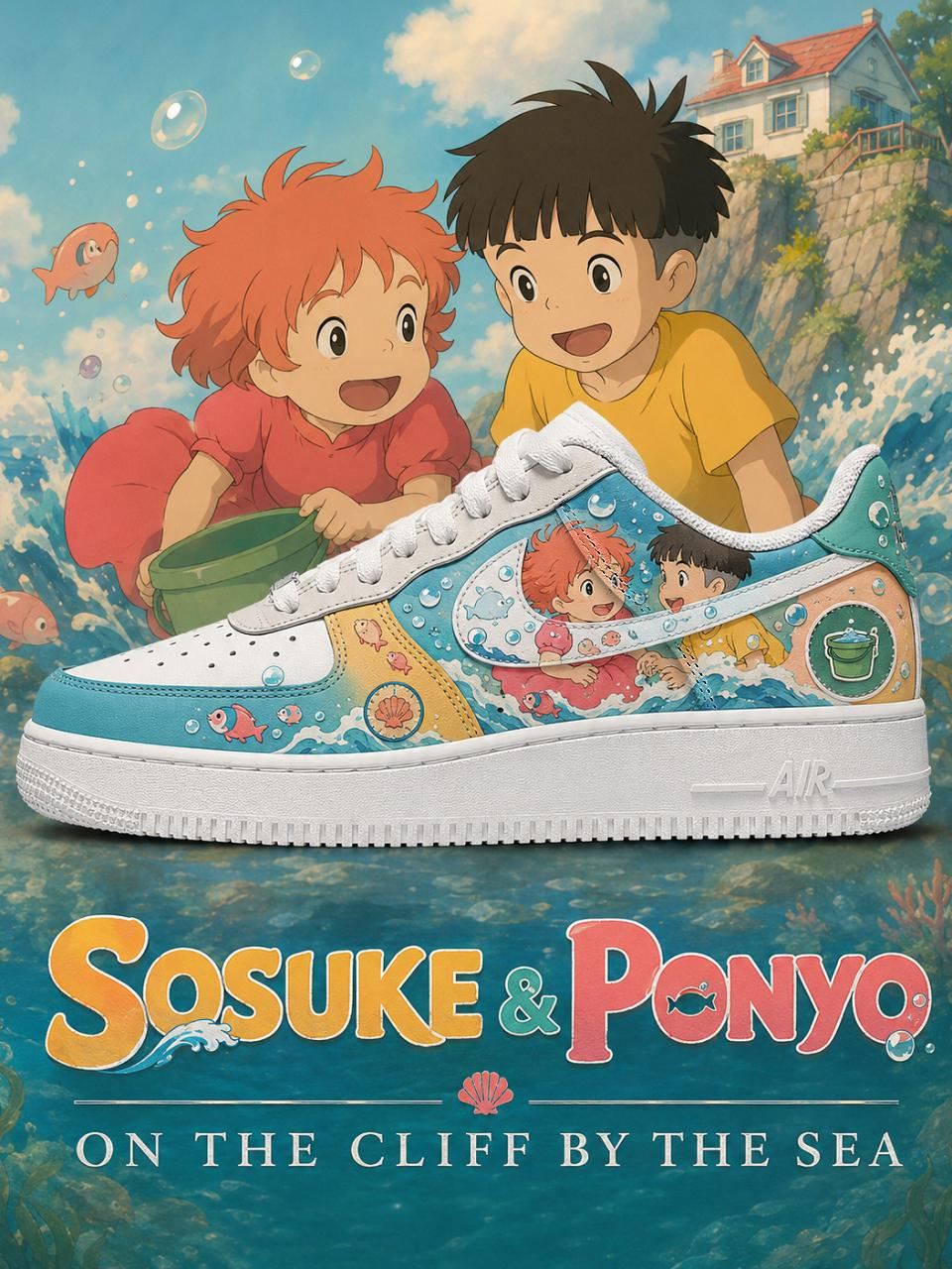 Sosuke and Ponyo V.1 Custom Air-Style Sneakers