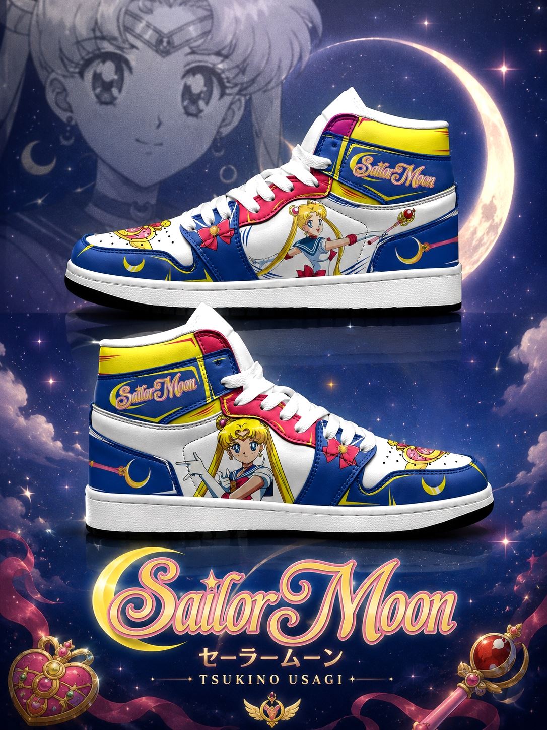 Usagi Tsukino V.4 Custom High-Top Sneakers