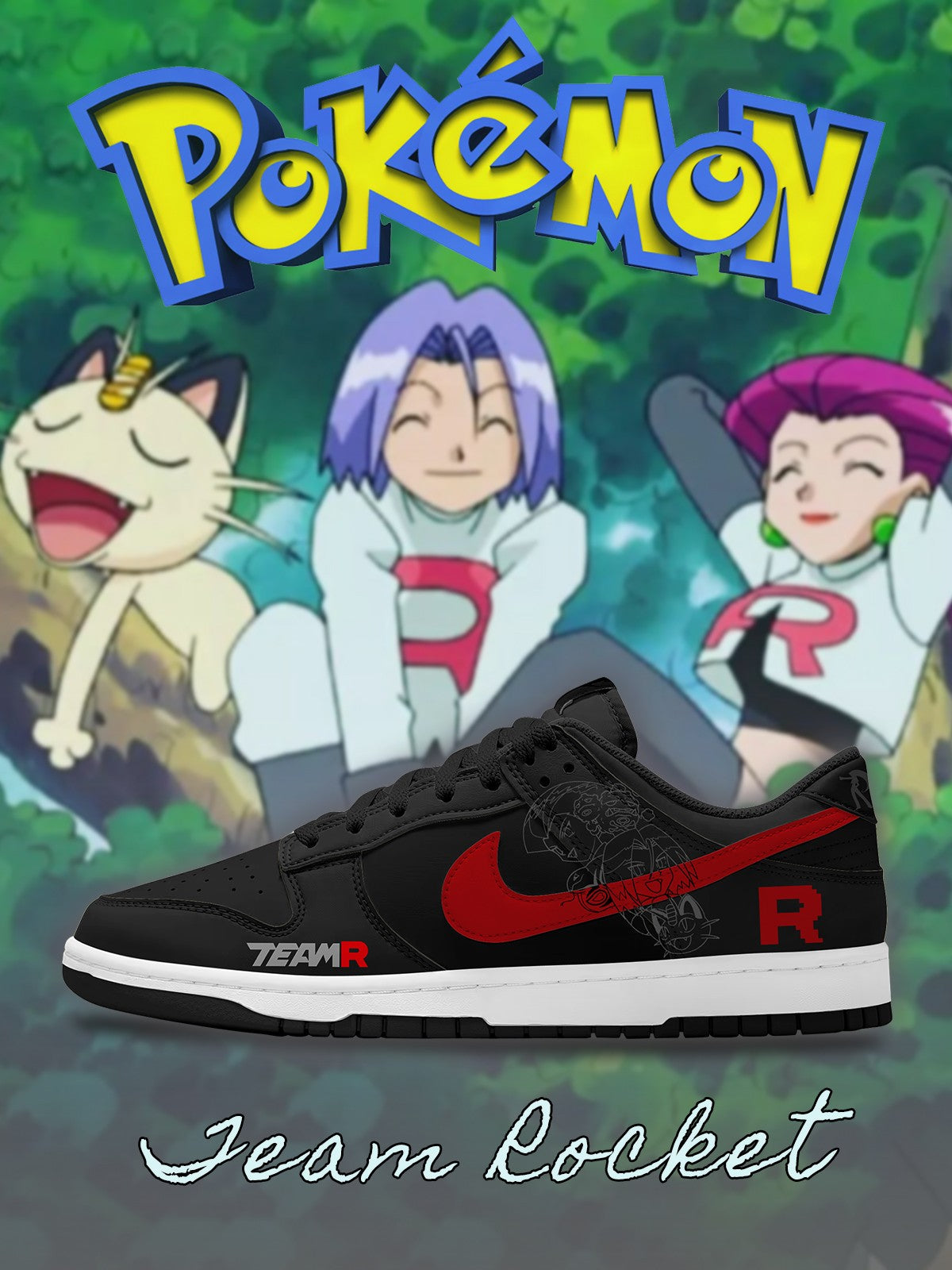 Team Rocket V.1 Custom SB-Style Sneakers