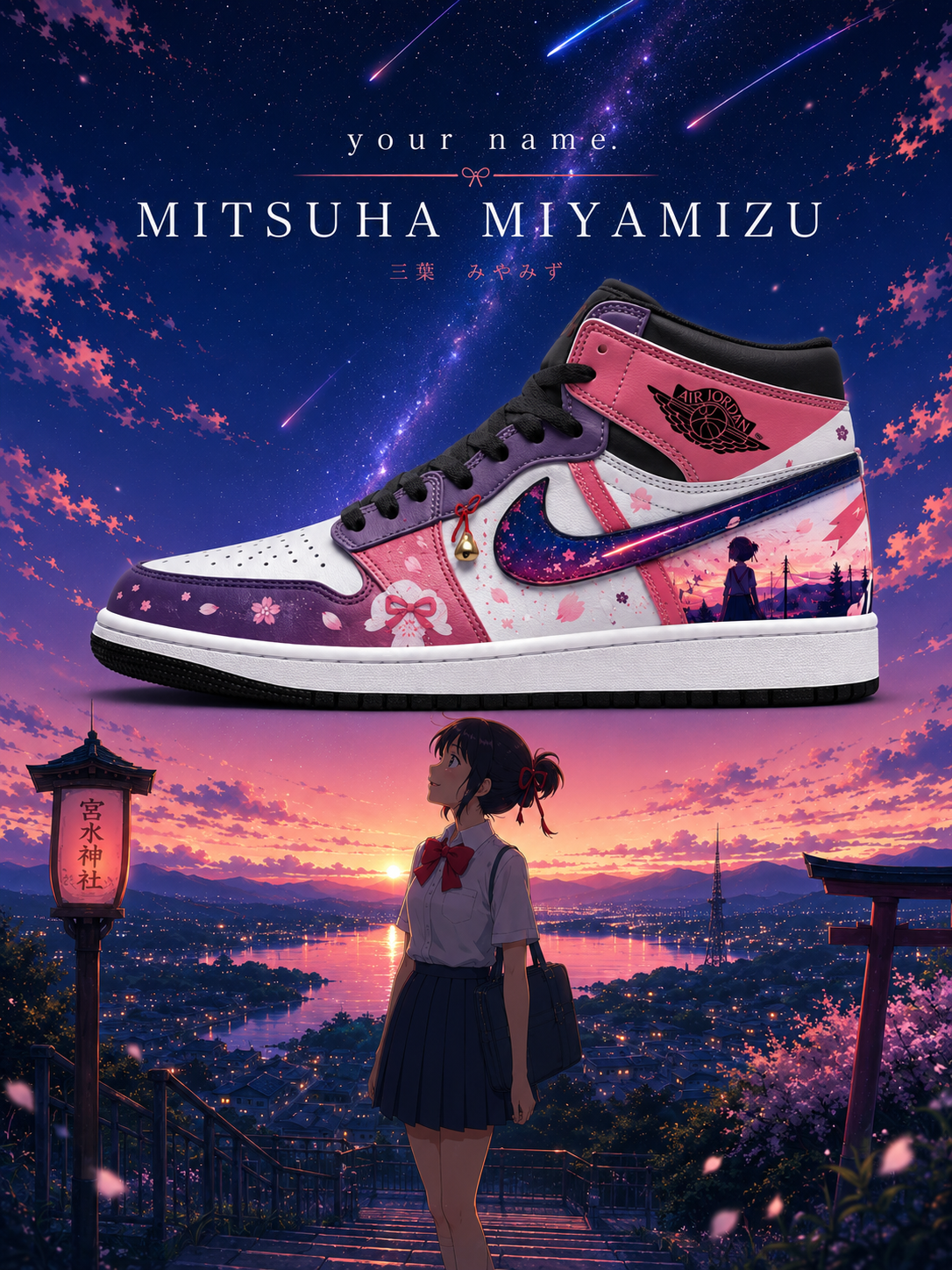 Mitsuha Miyamizu V.3 Custom High-Top Sneakers