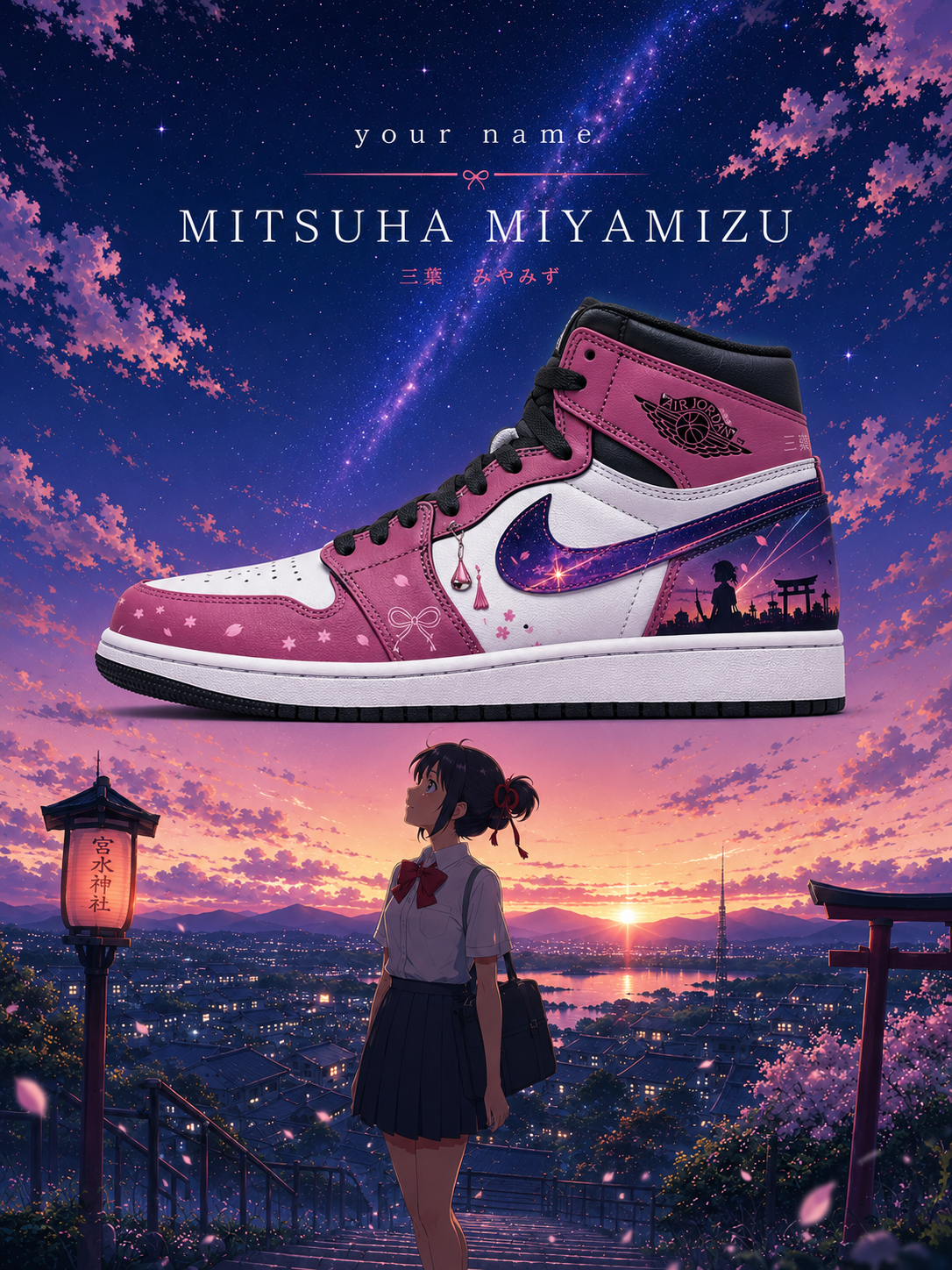 Mitsuha Miyamizu V.5 Custom High-Top Sneakers