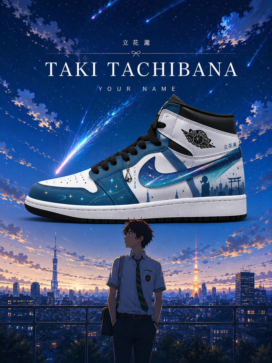Taki Tachibana V.3 Custom High-Top Sneakers
