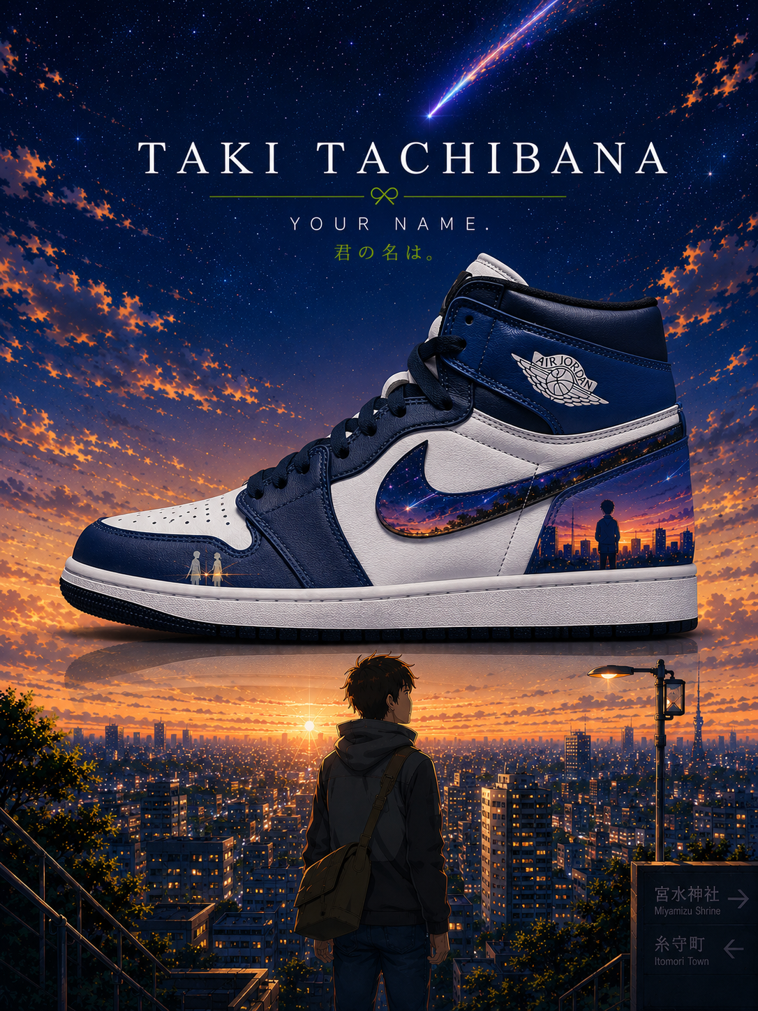 Taki Tachibana V.4 Custom High-Top Sneakers