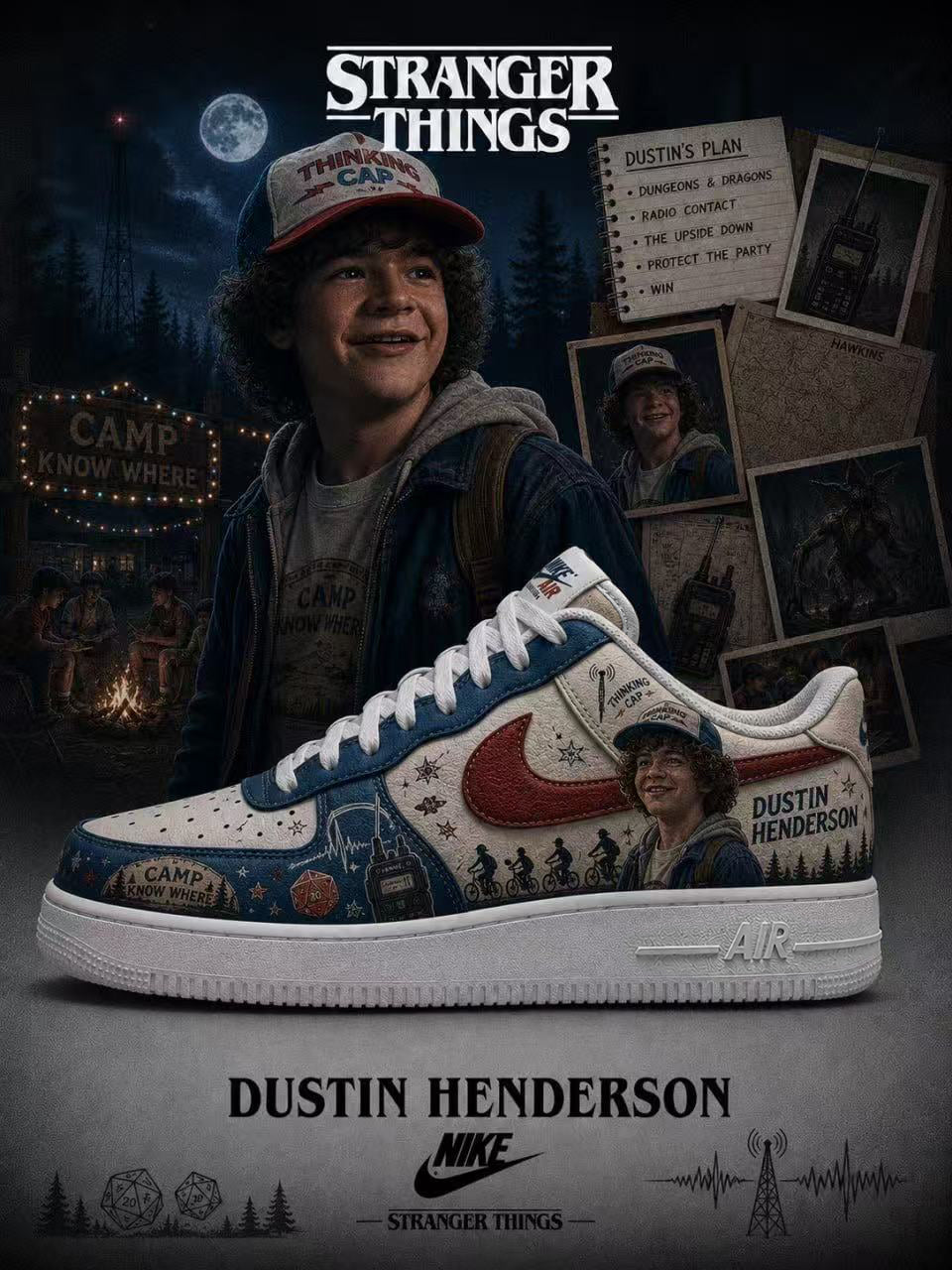 Dustin Henderson V.1 Custom Air-Style Sneakers