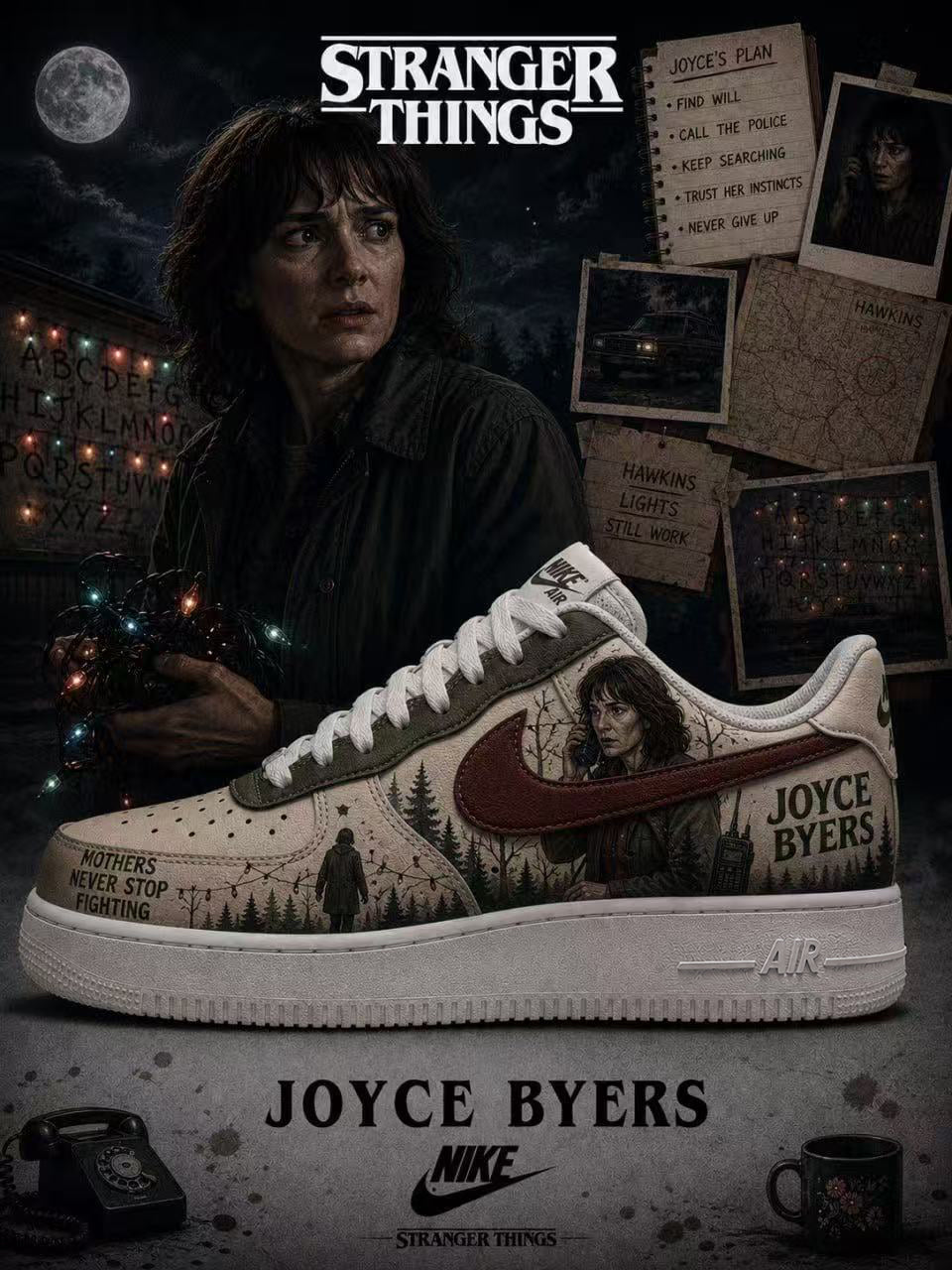 Joyce Byers V.1 Custom Air-Style Sneakers