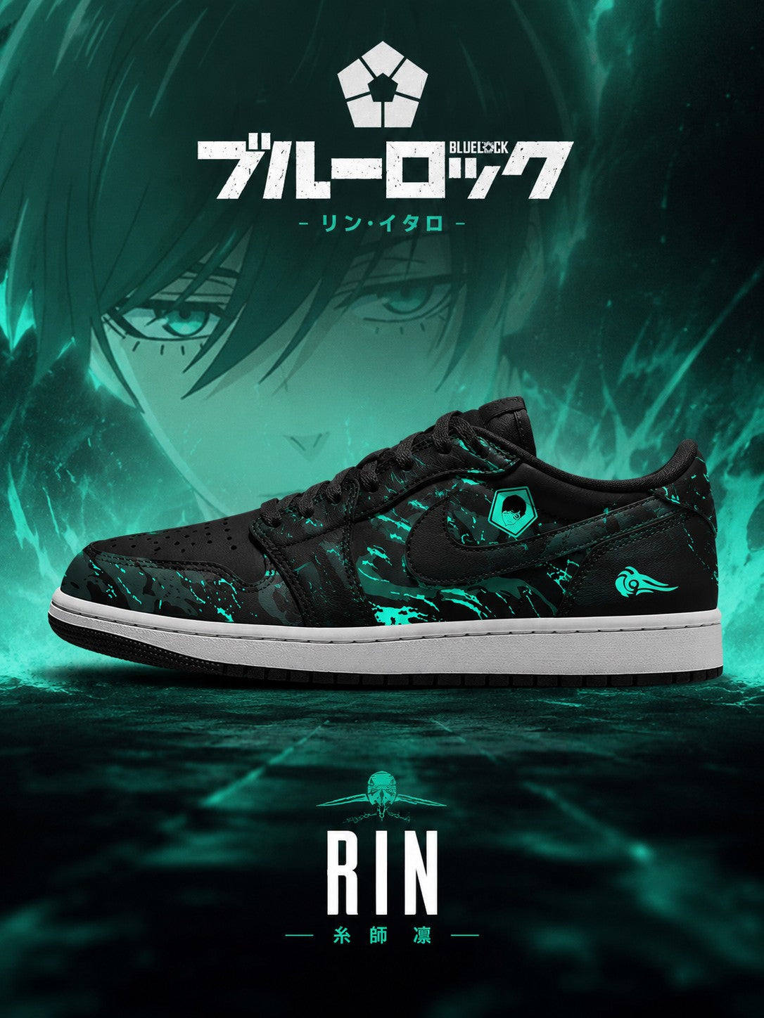 Rin Itoshi V.1 Custom Low-Top Court Sneakers