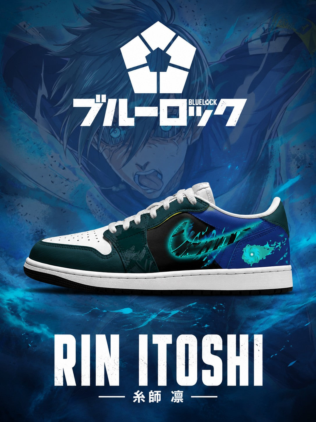 Rin Itoshi V.6 Custom Low-Top Court Sneakers