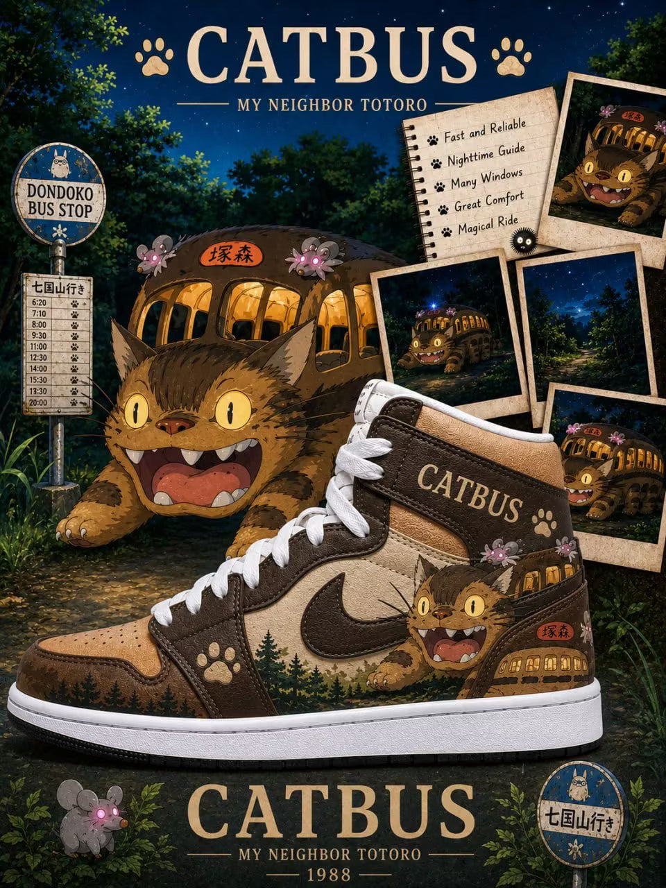 Catbus V.1 Custom High-Top Sneakers